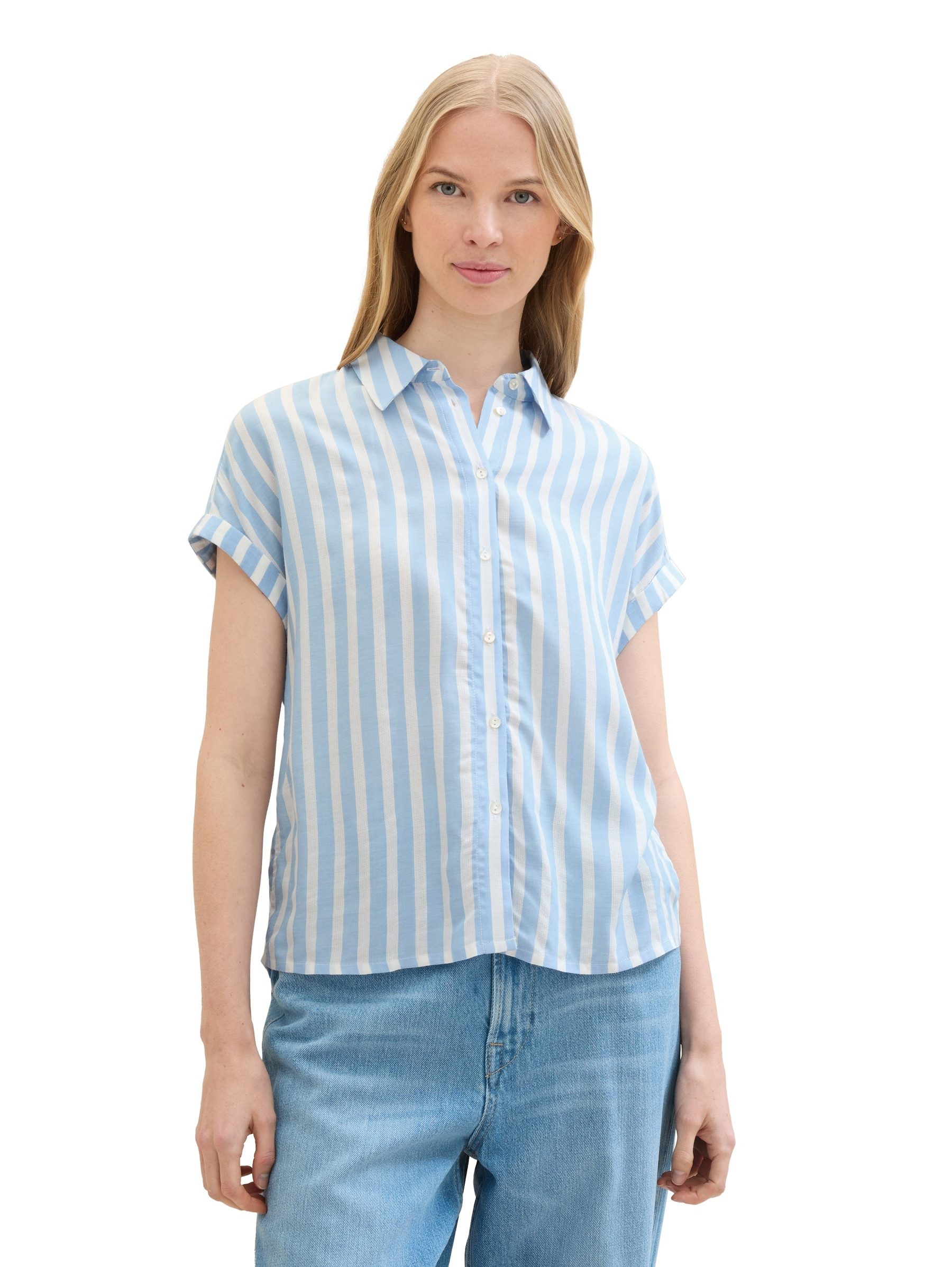 Blusenshirt Gestreiftes Kurzarm
