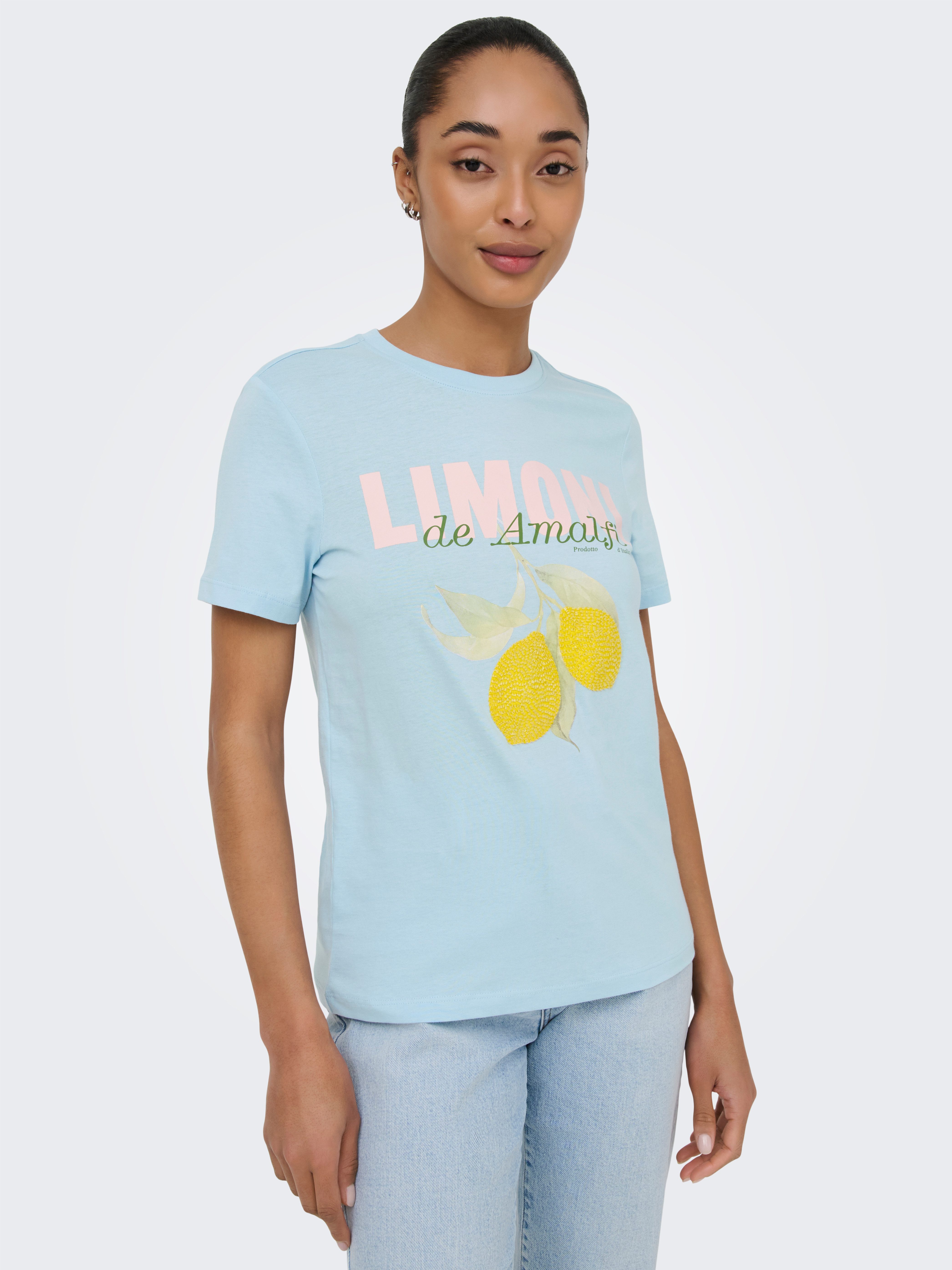 ONLY T-Shirt ONLKITA S/S PEARL TOP BOX JRS Baumwolle, regular fit, Rundhals
