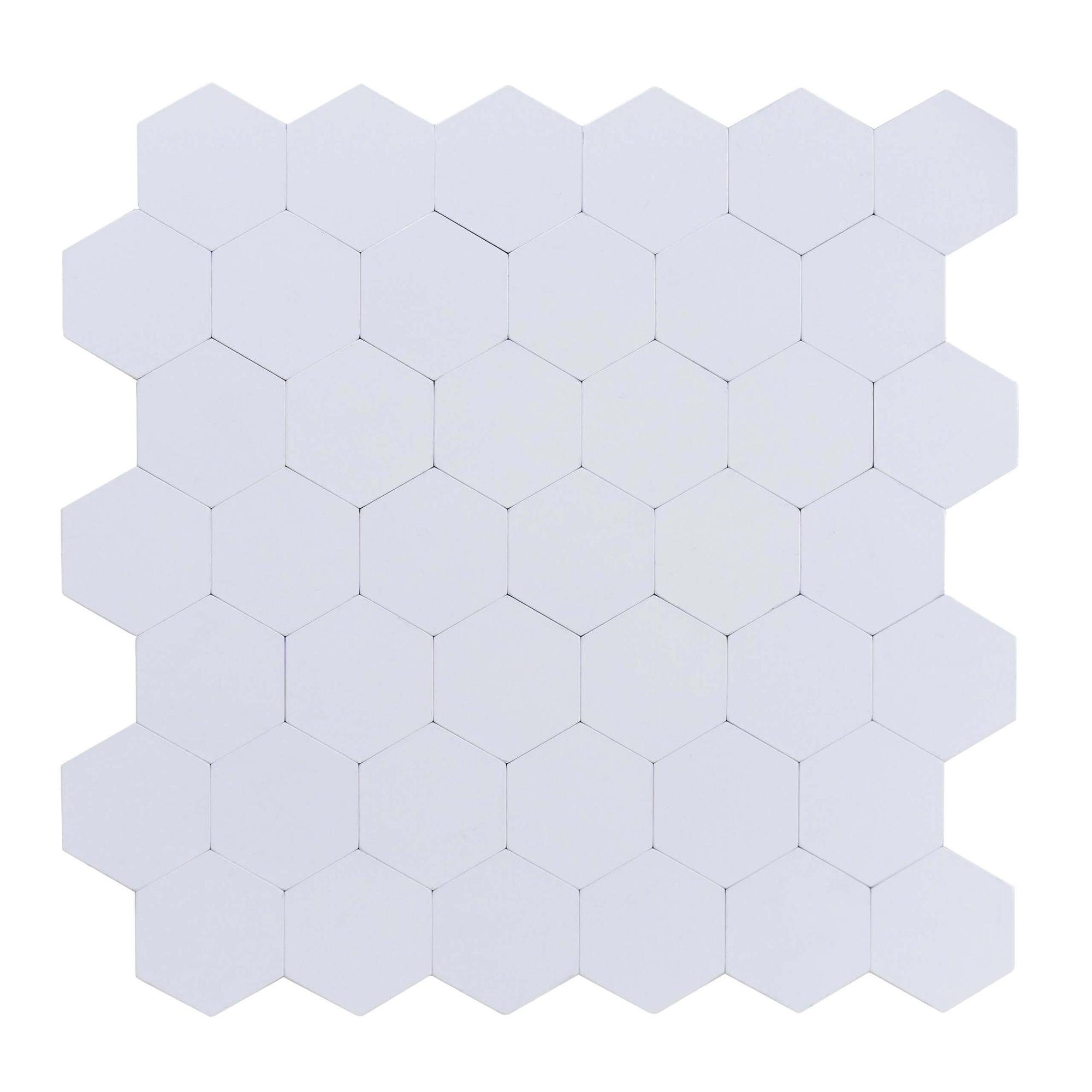 Dalsys Wandpaneel 1m² 11 Stück selbstklebend, (Weiß Wabenmuster, 11-tlg., Wandfliese) feuchtigskeitsbeständig, einfach montiert, hochwertiges Material