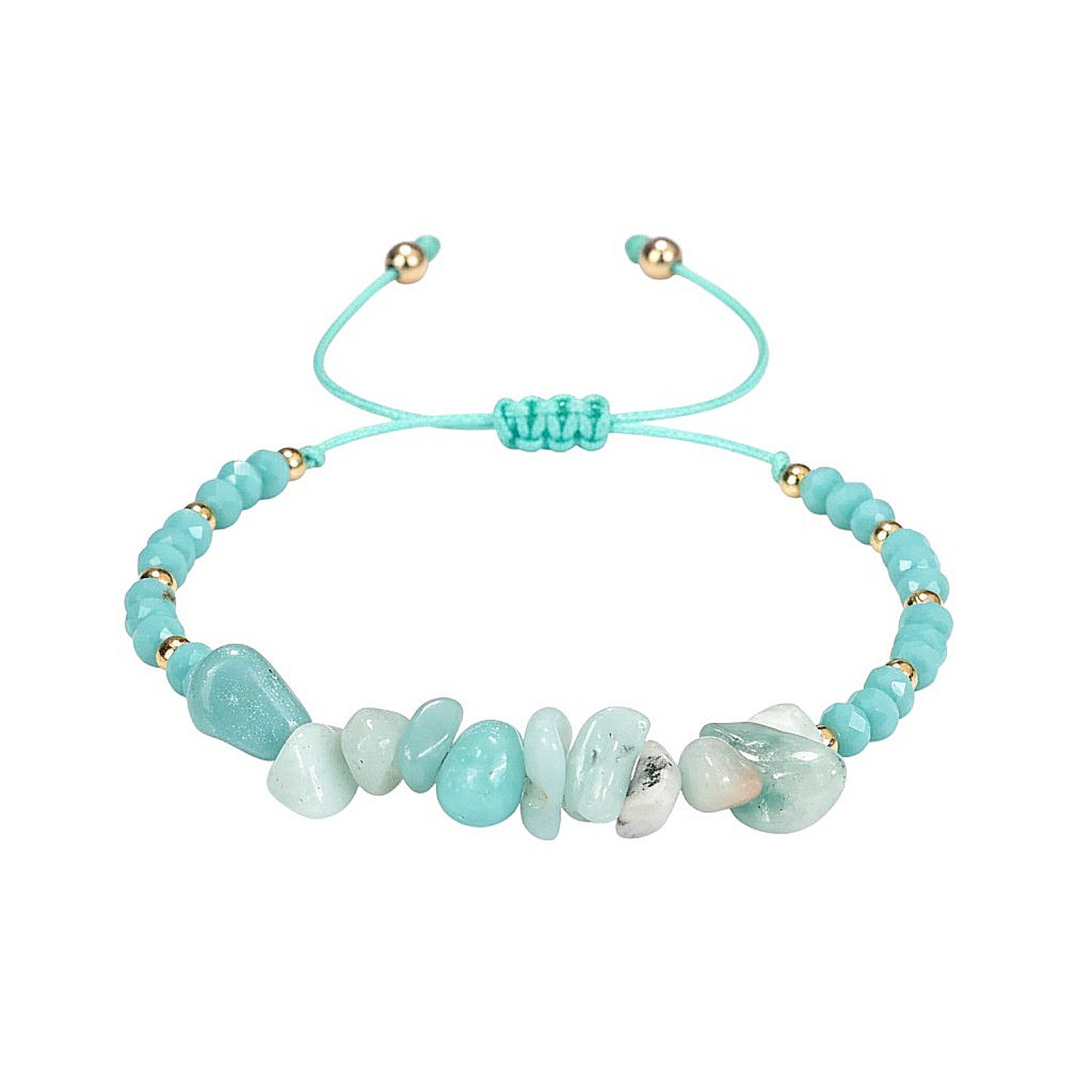 KARMA Armband Damen Naturstein verschiedene Farben Damenarmband (Rosa Grün Blau Schwarz Türkis Braun Lila Weiß, 1-tlg., Steinarmband Perlenarmband), dehnbar modern Armband Geschenk für Sie