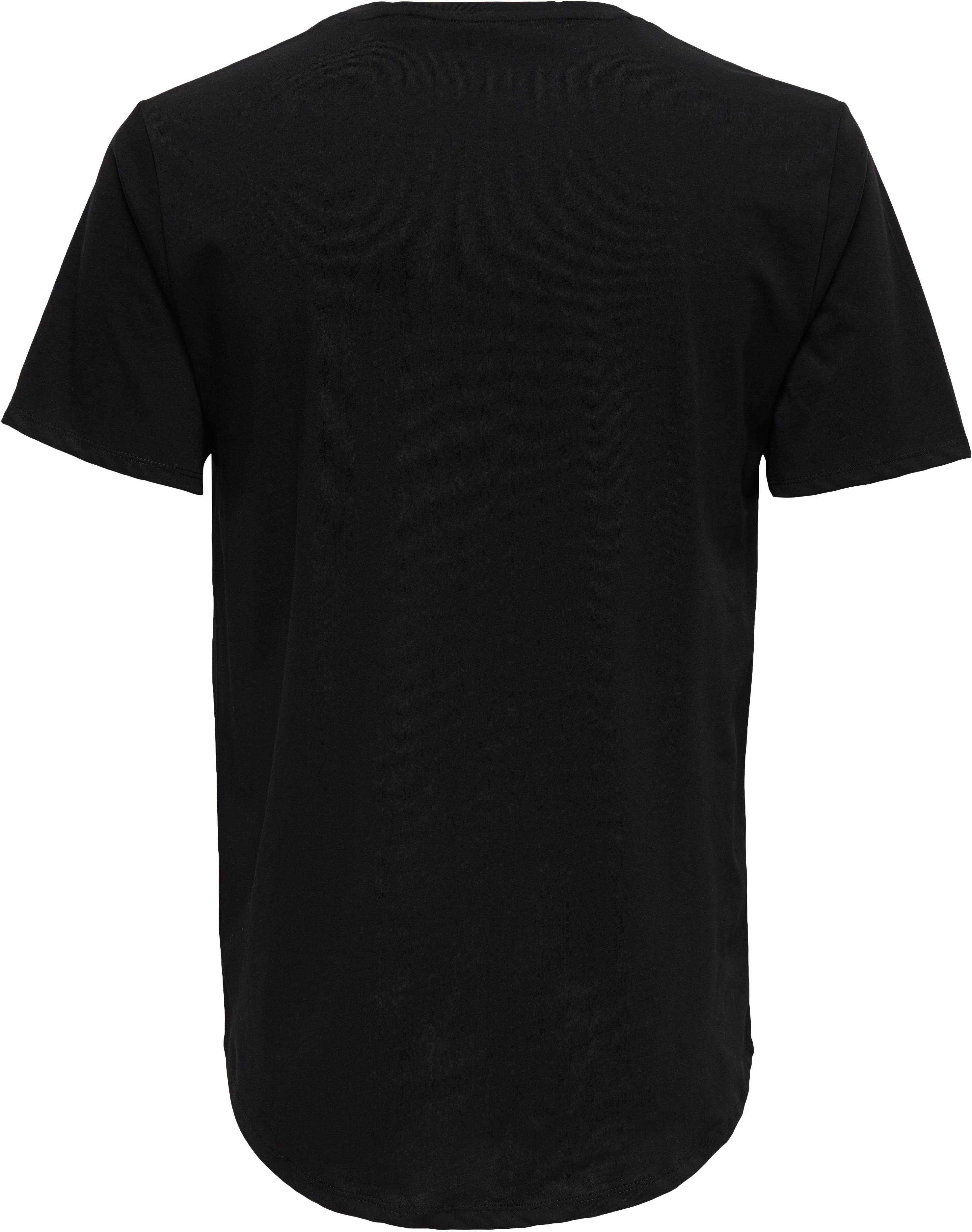 & TEE ONSMATT ONLY Rundhalsshirt LONGY SONS Black