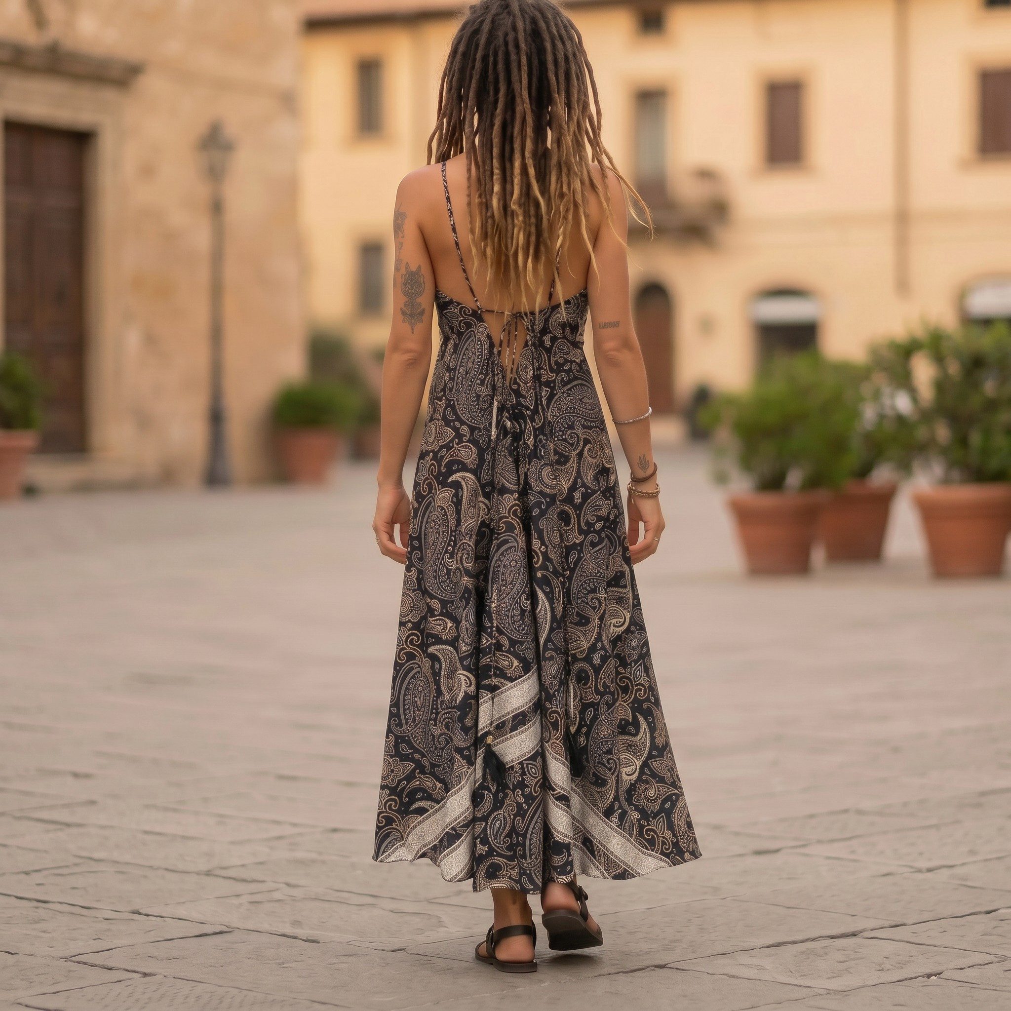 Guru-Shop Midikleid Boho Sommerkleid, Magic Dress, seidiges.. alternative Bekleidung