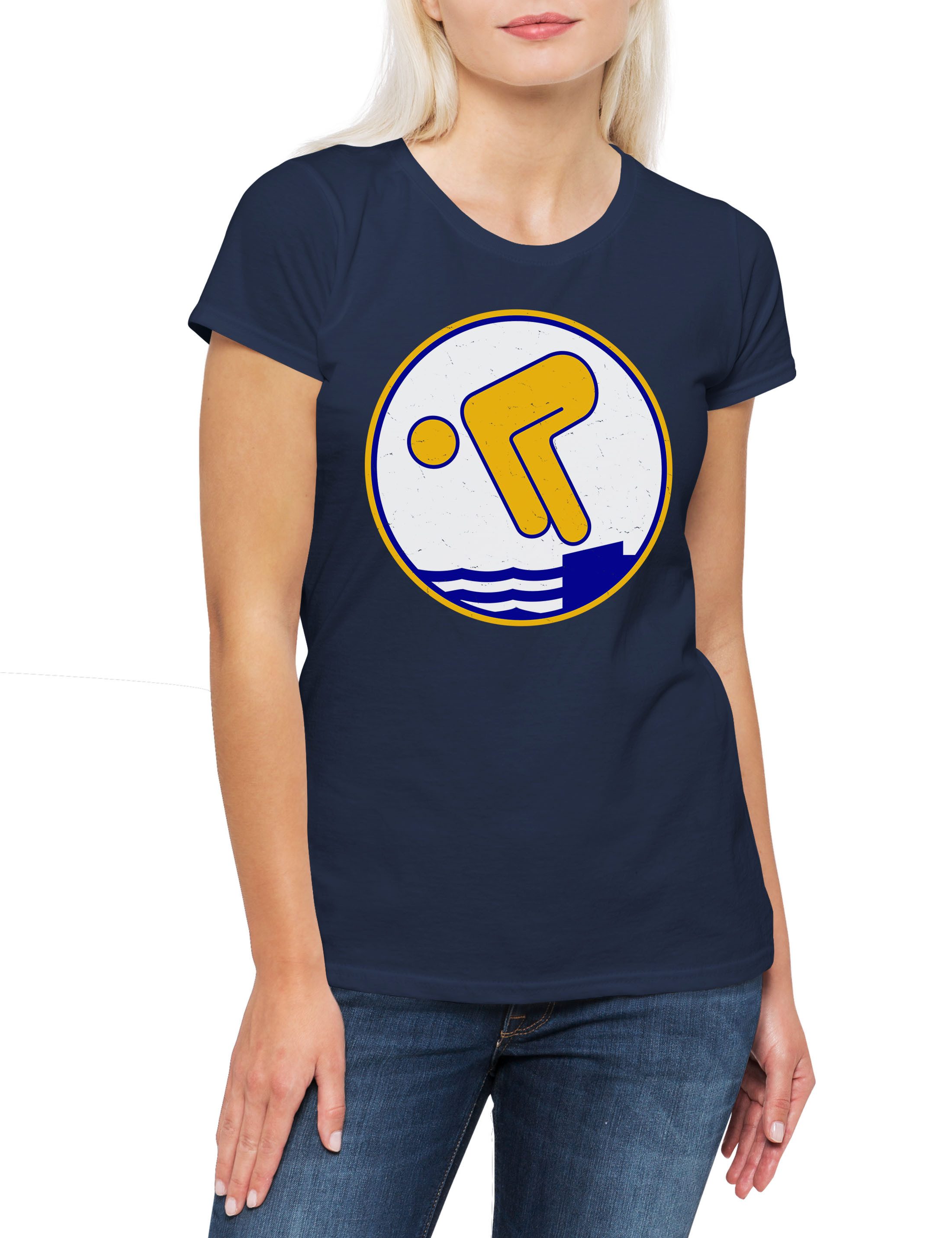 Urban Backwoods Print-Shirt Schwimmabzeichen Gold Damen T-Shirt Seepferdchen Rettungsschwimmer (1-tlg) Abzeichen Karneval Fasching Schwimmlehrer