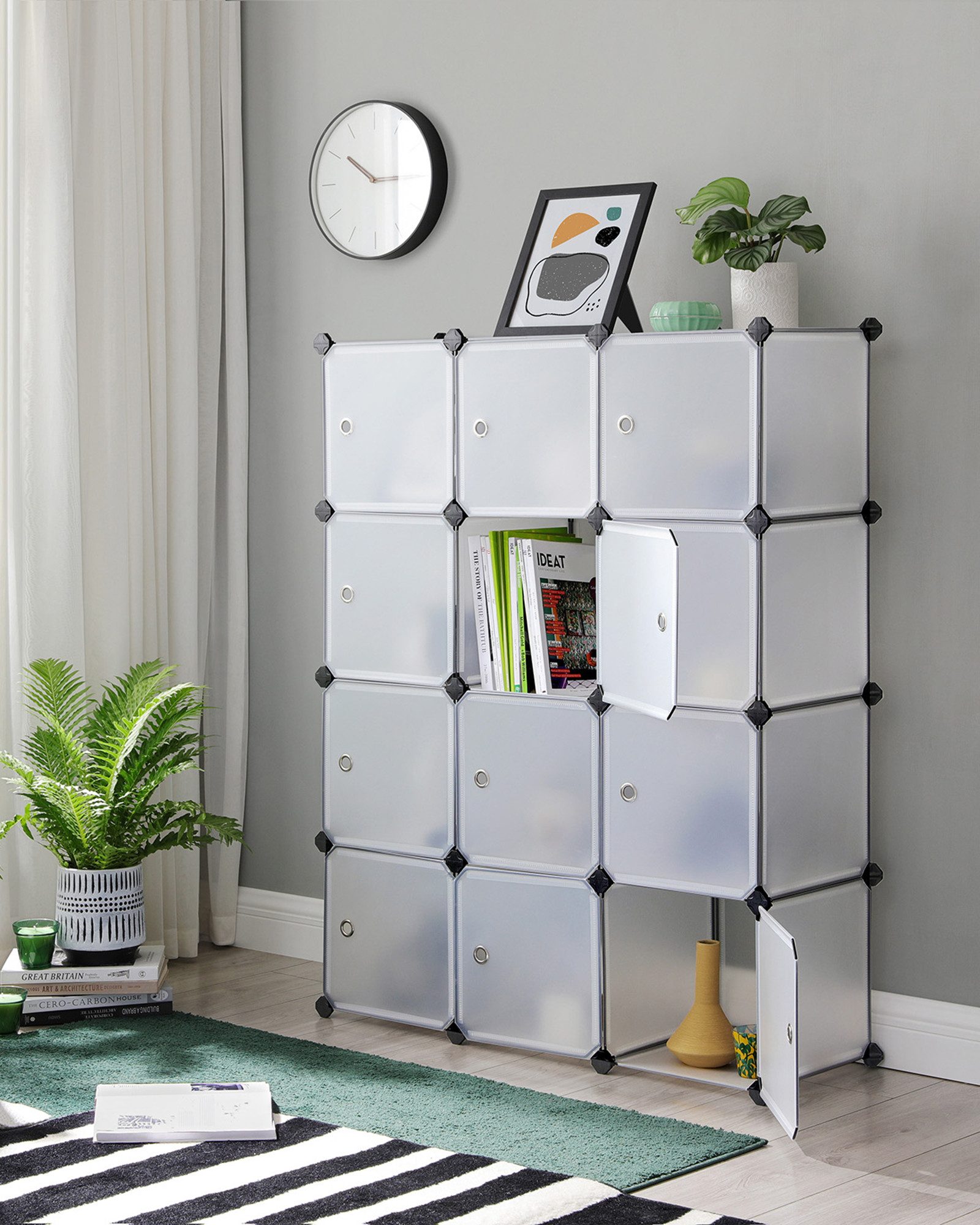 SONGMICS Stufenregal Schuhregal, Regalsystem, Kleiderschrank, Steckregal günstig online kaufen