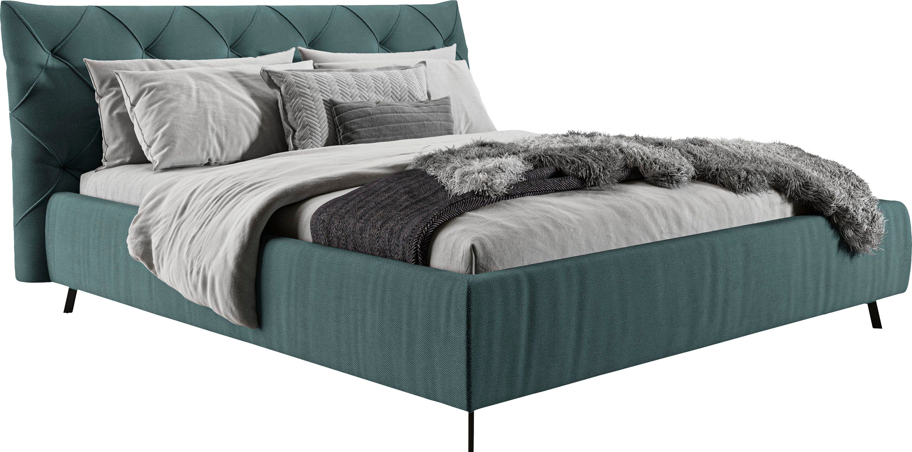 Home affaire Polsterbett Elloree, in 4 Breiten bis 200cm, auch in Leder, Kopfteilhöhe 105 cm, belastbar bis 280 kg, auch in Überlänge 220cm