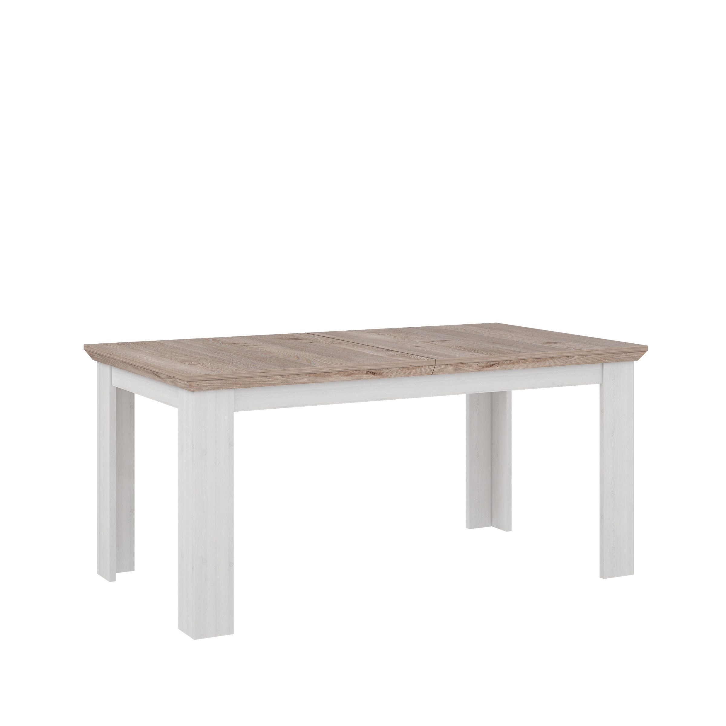 FORTE Esstisch ausziehbar 206,6, Schnee/ Nelson Eiche Dekor - 160/206,6x75x90cm BxHxT