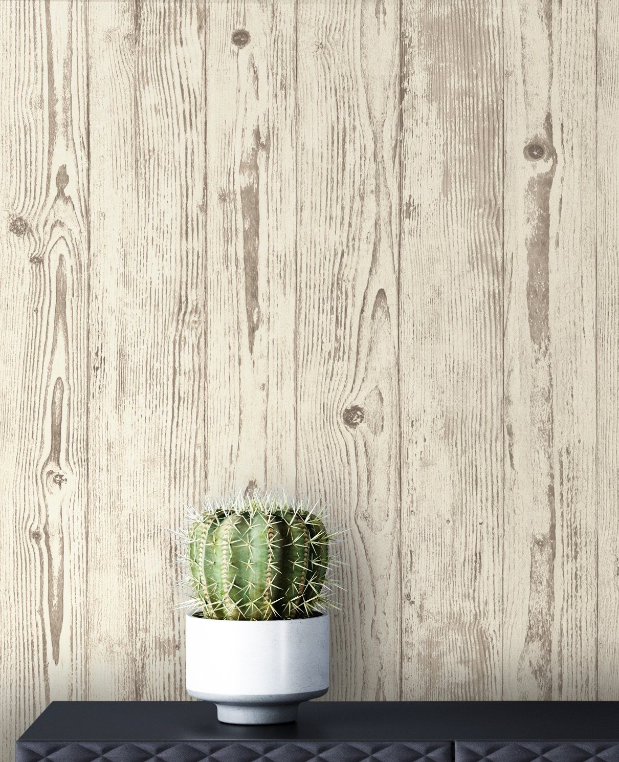 Newroom Vliestapete, Beige Tapete Modern Holz günstig online kaufen