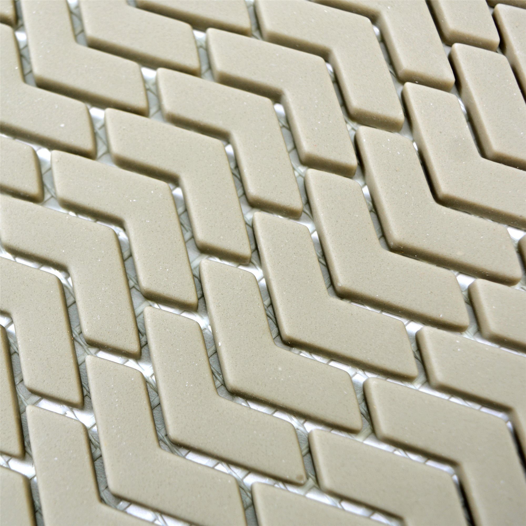 Mosafil Mosaikfliesen Glasmosaik Fliesen Kassandra Fischgrät Matt, Glas-Ecoglas 29.500x29.000, cream, Verlegefertig auf ein Netz geklebt - Frostsicher - Wasserfest