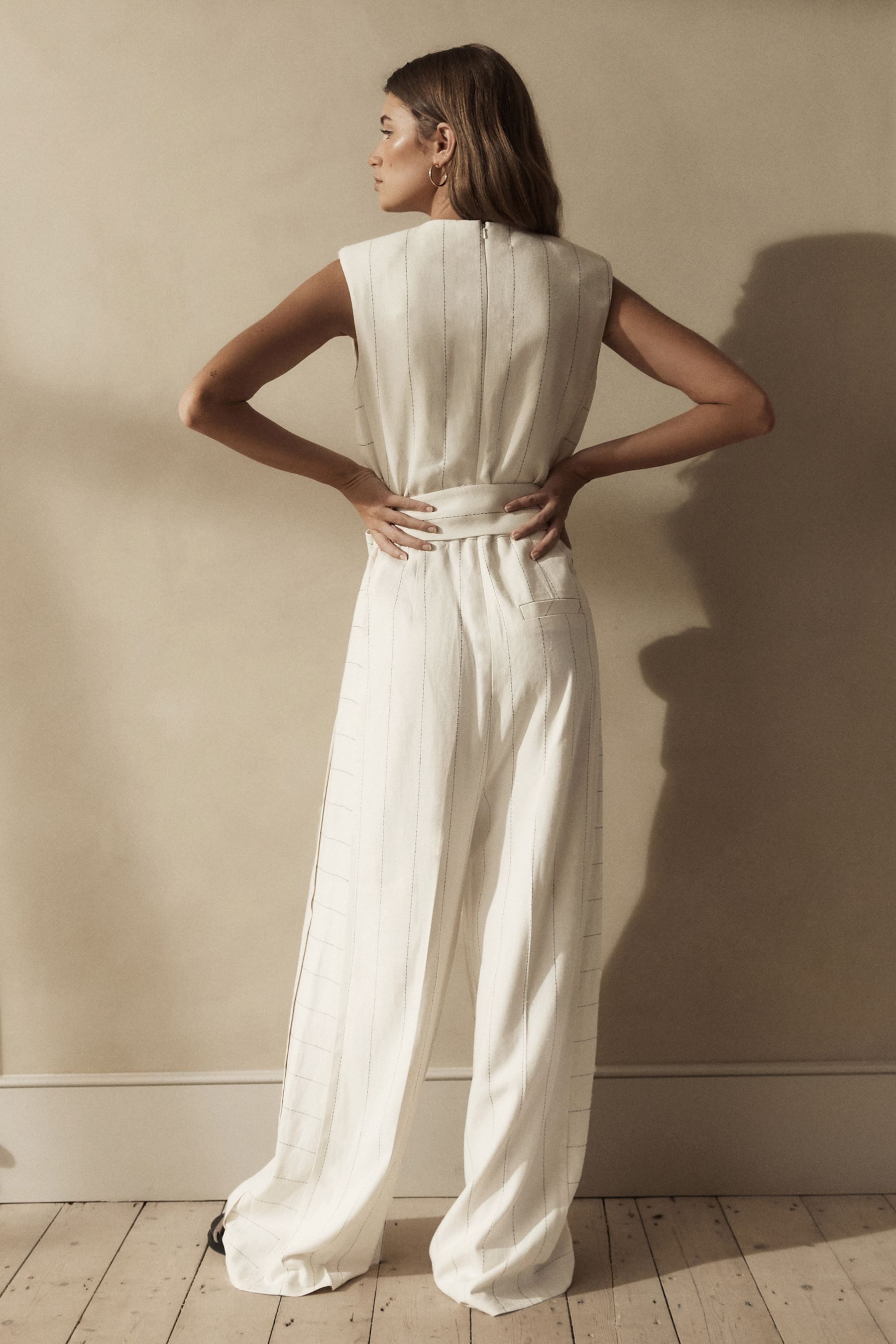 Next Jumpsuit Gestreifter Jumpsuit mit Leinen günstig online kaufen