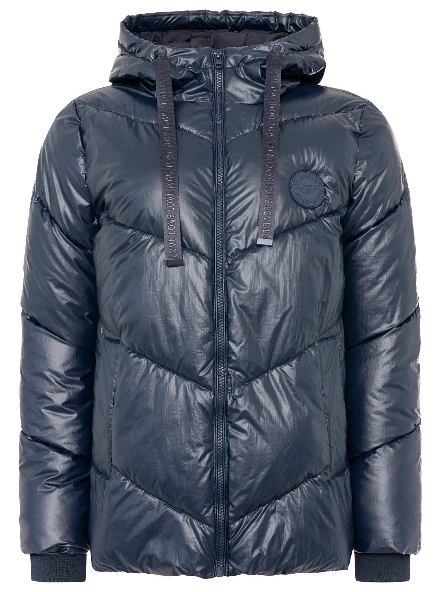 Zwillingsherz Steppjacke "Zwillingsherz" glänzend, Kapuze, Herzchen-Prägung günstig online kaufen