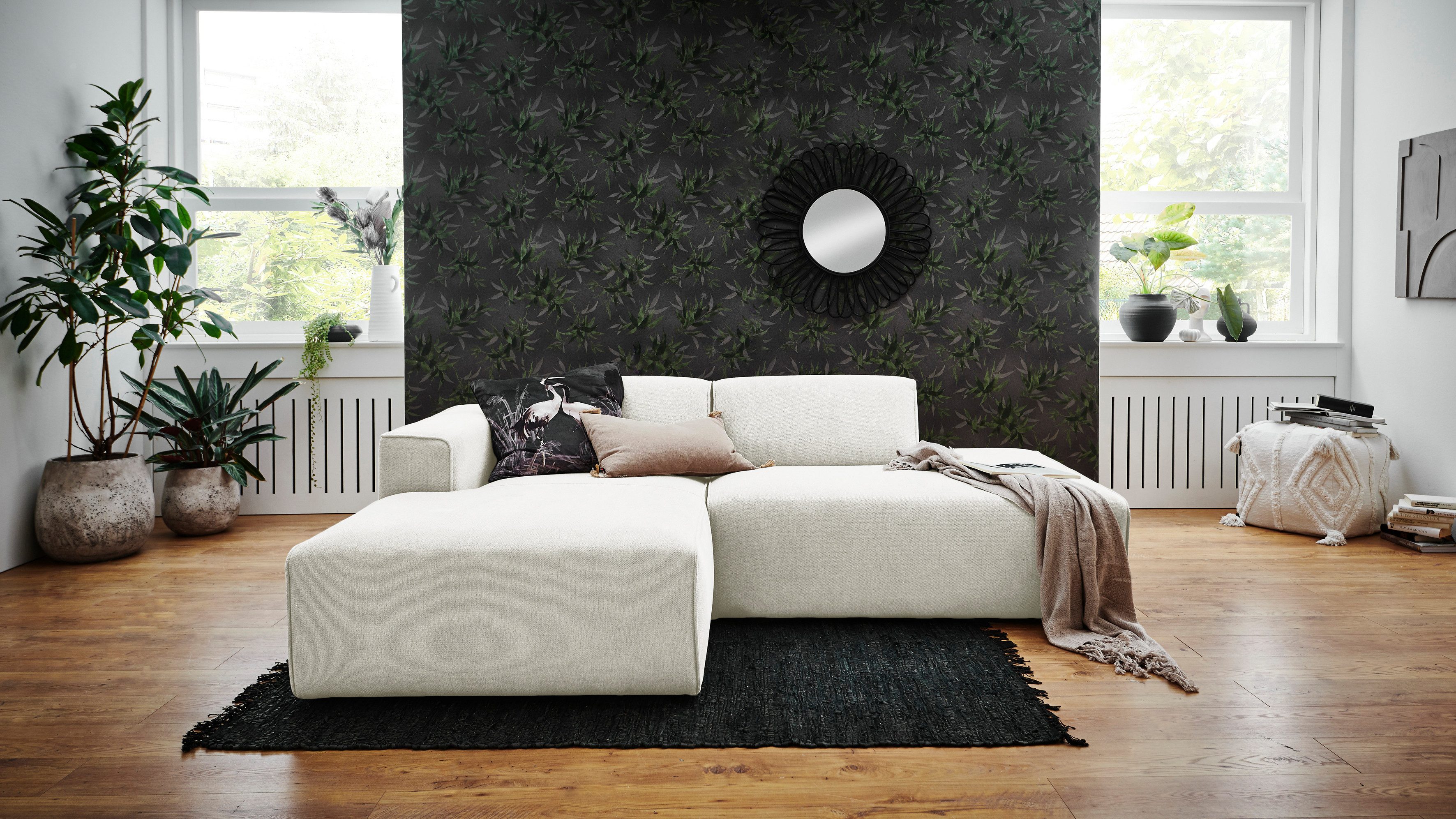 Home affaire Ecksofa Noord mit Kedernaht, Breite 227 cm, L-Form, mit Kedernaht, Breite 227 cm, Cord, Struktur