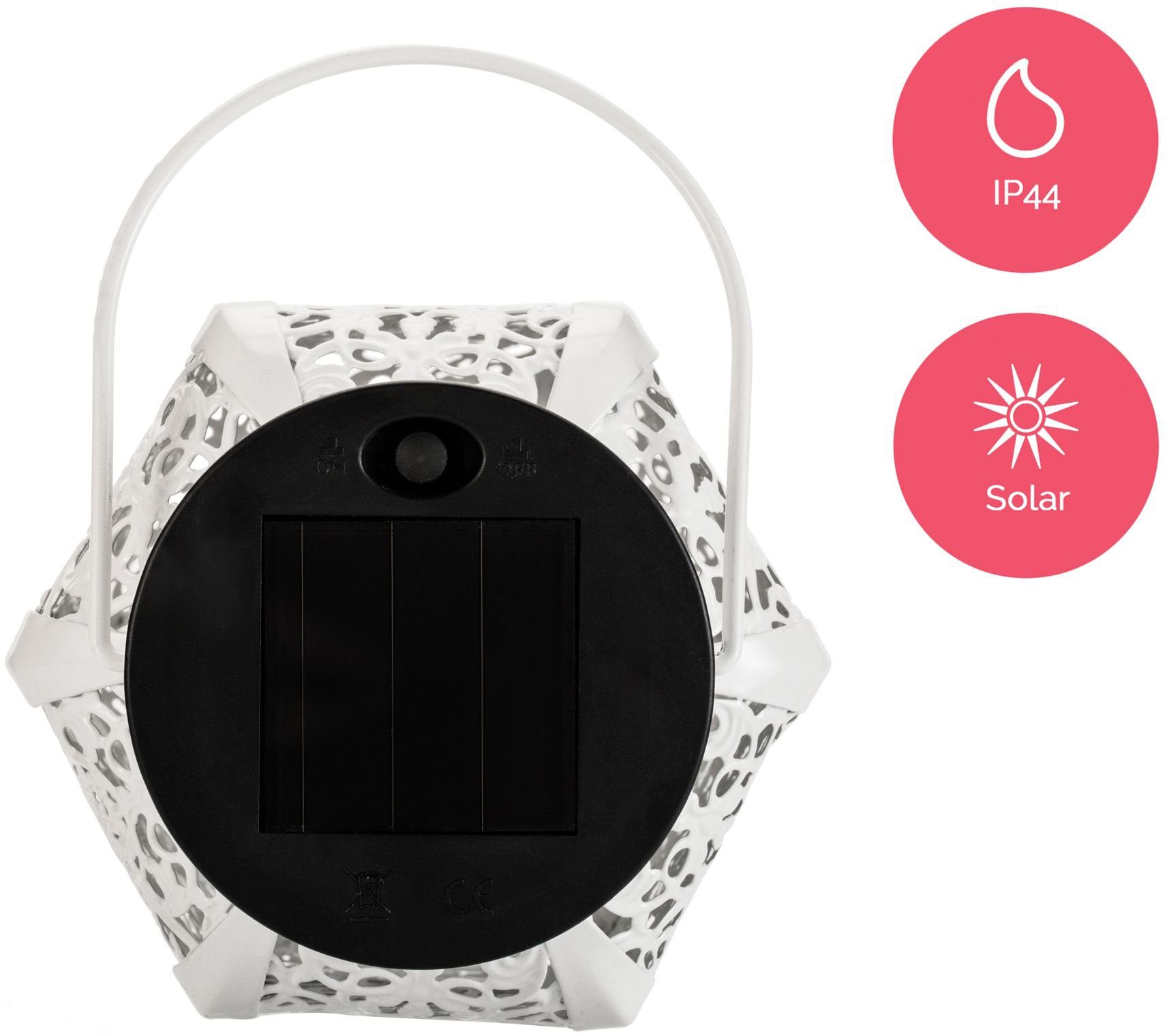 Pauleen LED Laterne Sunshine Kiss, fest LED-Modul, LED IP44 Warmweiß, Solarbetrieben, integriert