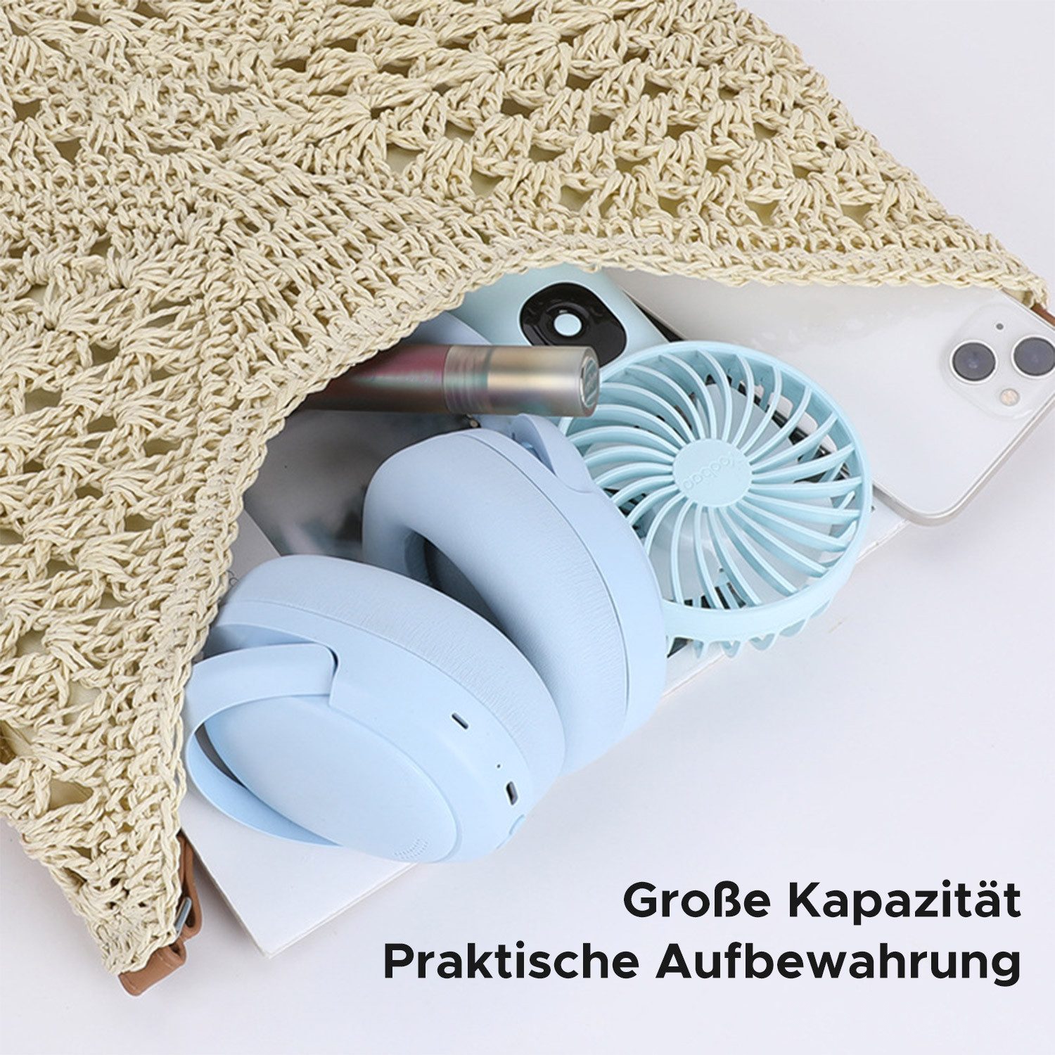 Refttenw Strandtasche Vintage Umhängetasche,Bohemien Tragetasche,Große Stroh-Hobo-Taschen