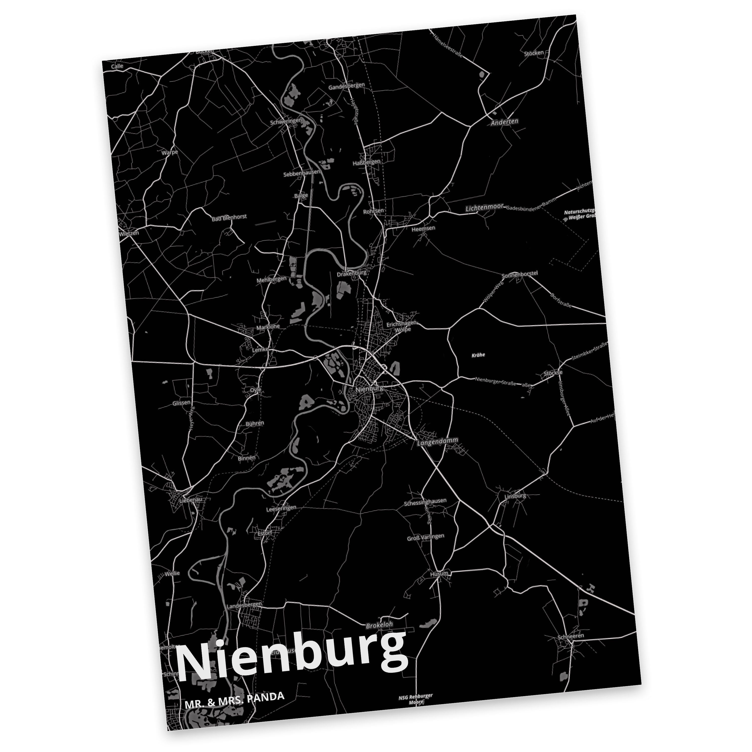Mr. & Mrs. Panda Postkarte Nienburg - Geschenk, Geschenkkarte, Ansichtskarte, Stadt Dorf Karte L