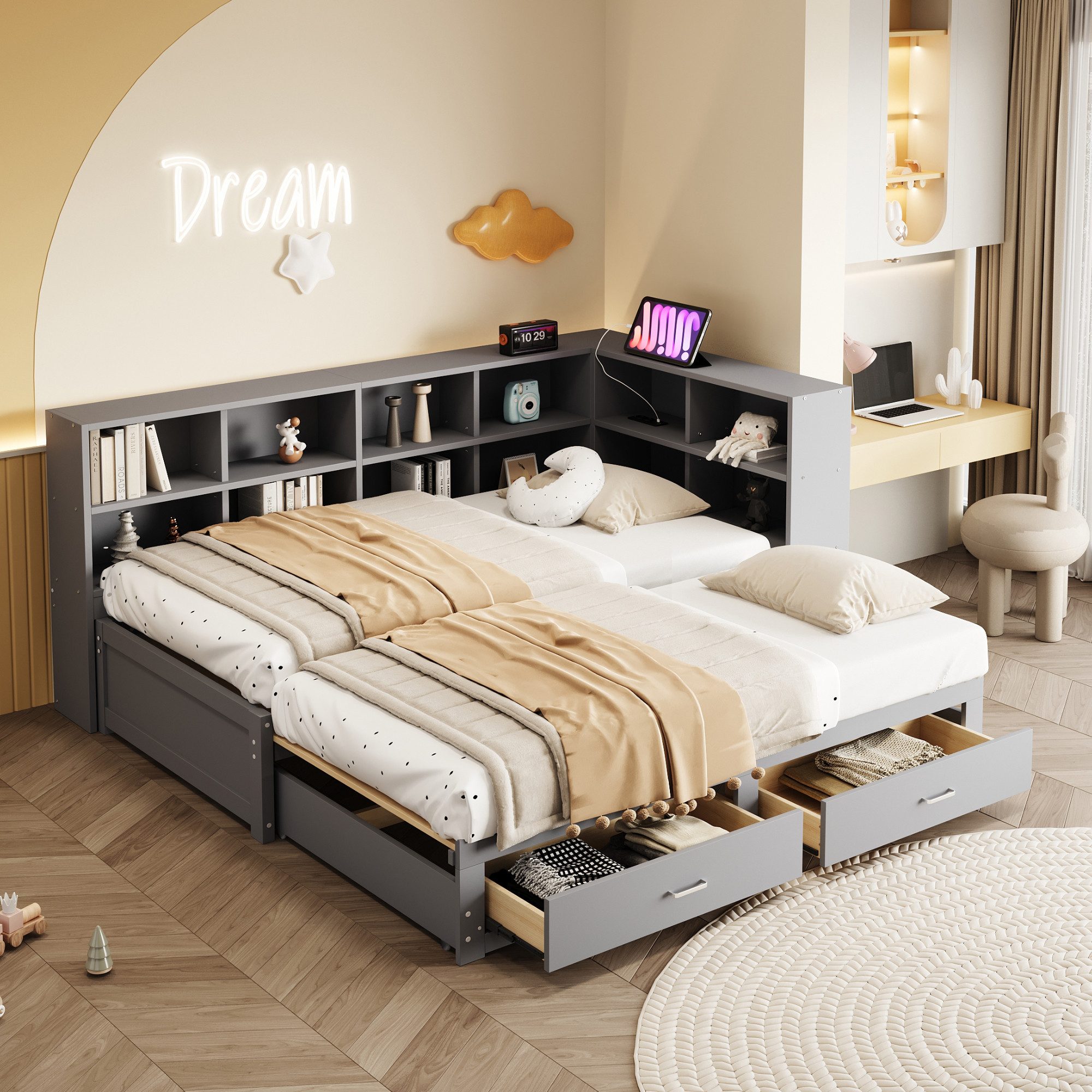Merax Daybett 90/180x190cm mit USB-Steckdose (1 günstig online kaufen