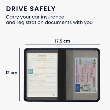 kwmobile Sleeve Fahrzeugschein Hülle mit Kartenfächern, Kunstleder Etui Tasche für Auto Zulassungsbescheinigung Führerschein