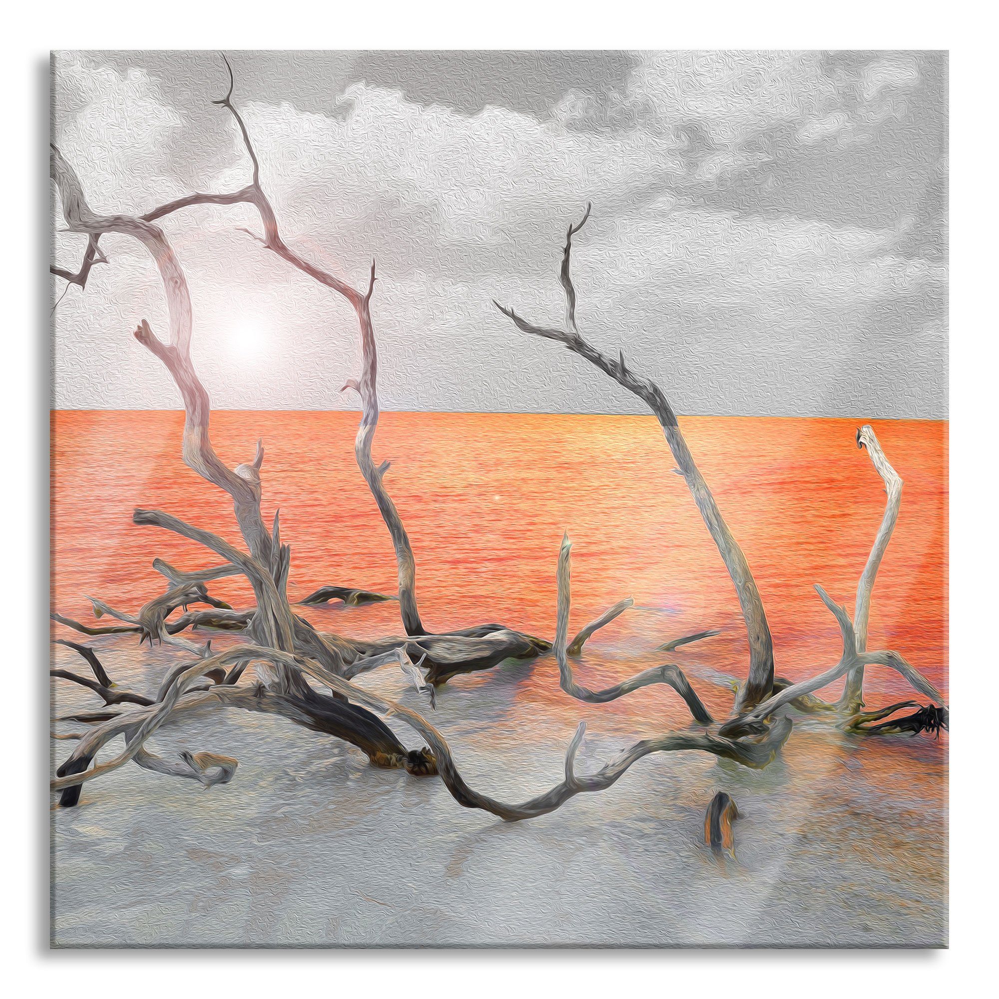 Pixxprint Glasbild Treibgut am Meer, Treibgut am Meer (1 St), Glasbild aus Echtglas, inkl. Aufhängungen und Abstandshalter