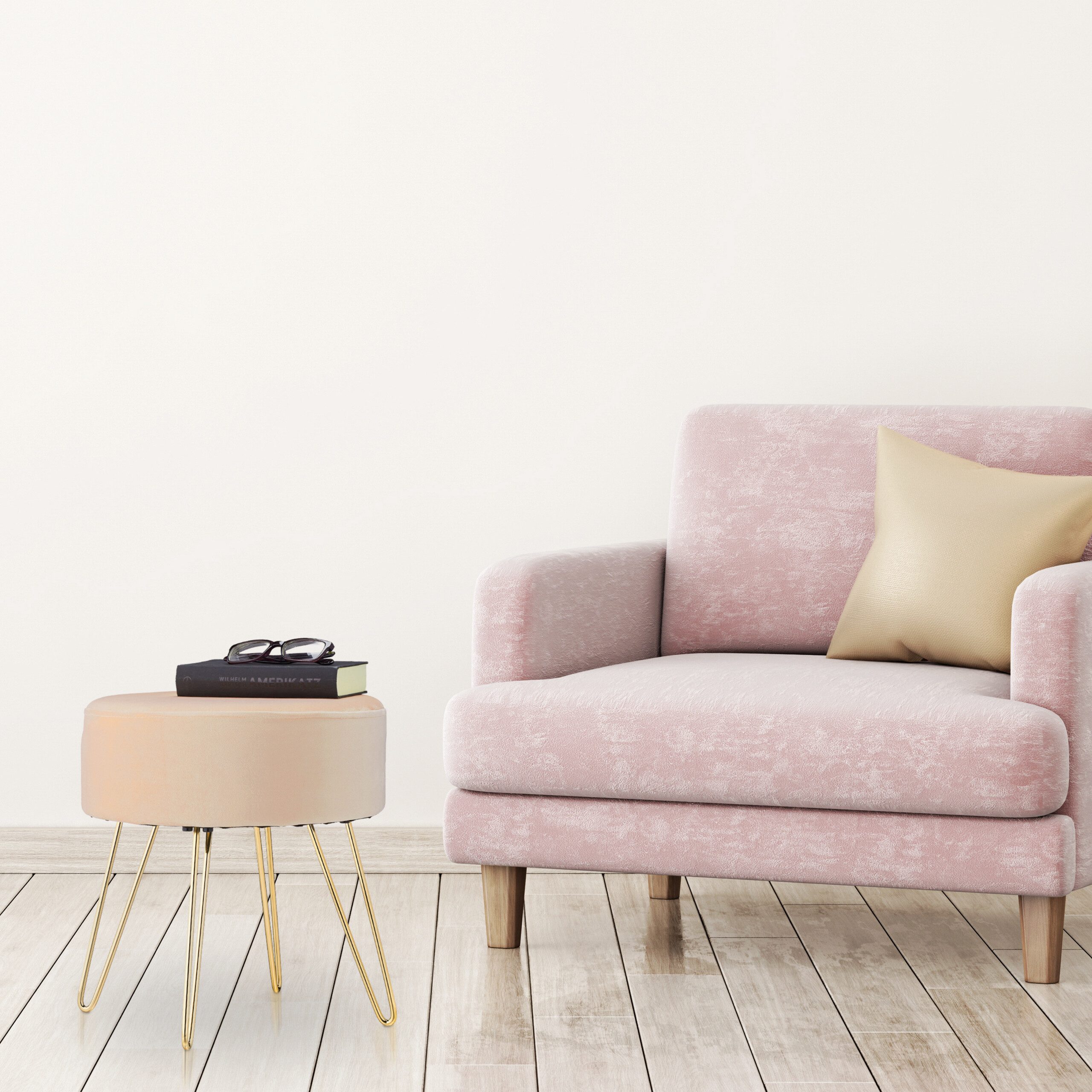 relaxdays Sitzhocker Samt Hocker mit Haarnadelbeinen, günstig online kaufen
