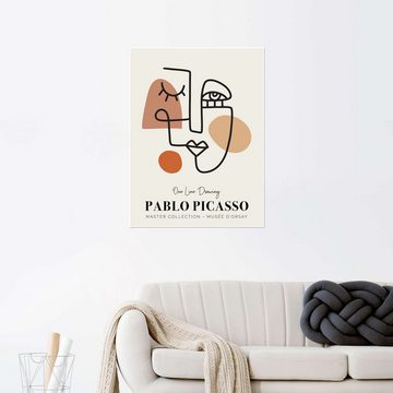 Posterlounge Poster, Pablo Picasso One Line Drawing II, Wohnzimmer Minimalistisch Malerei