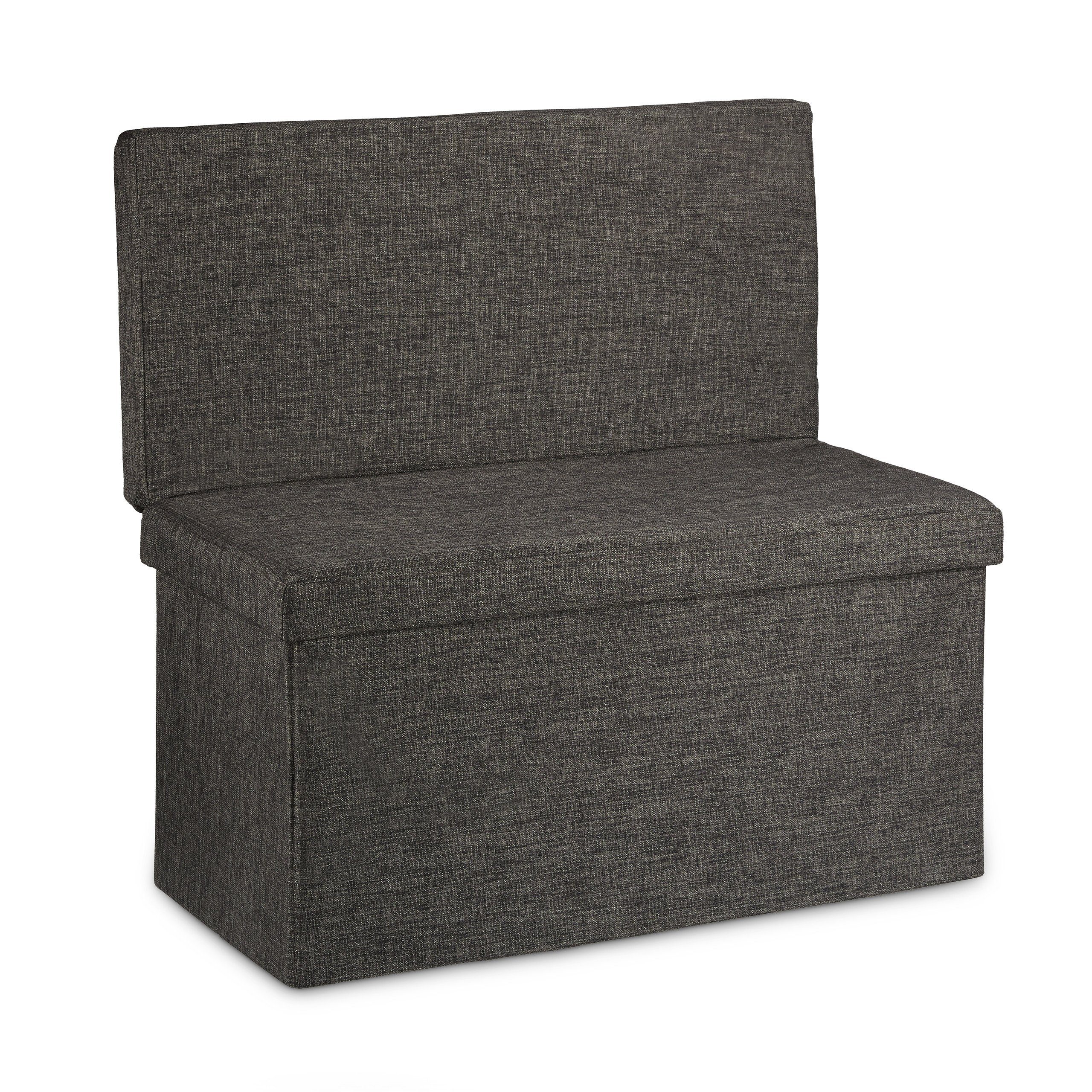 relaxdays Sitzhocker Faltbarer Sitzhocker mit Lehne L, braun