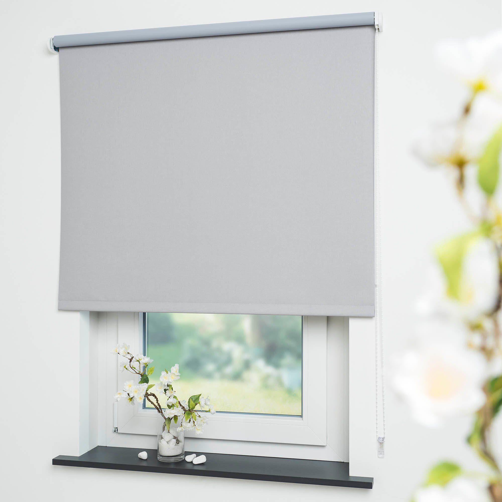 Seitenzugrollo Uni, Liedeco, verdunkelnd, mit Bohren, verschraubt günstig online kaufen