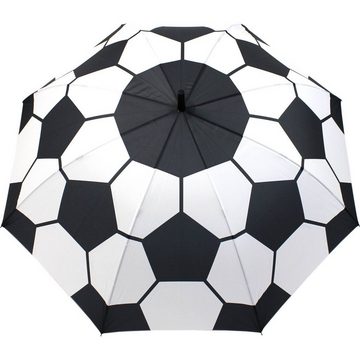 HAPPY RAIN Langregenschirm Fußball 120 cm Golfschirm mit Automatik - Soccer, der XL Fußballschirm für zwei