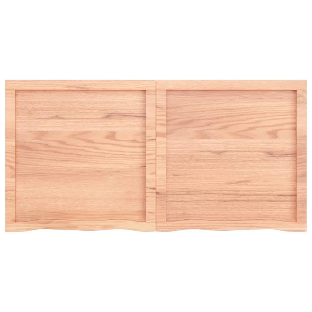 furnicato Tischplatte Hellbraun 120x60x(2-4)cm Massivholz Behandelt Eiche