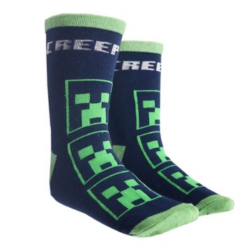 Minecraft Langsocken Minecraft Creeper Zombie Skelett Kinder Jungen lange Socken 6er Pack (6-Paar) Gr. 27 bis 38