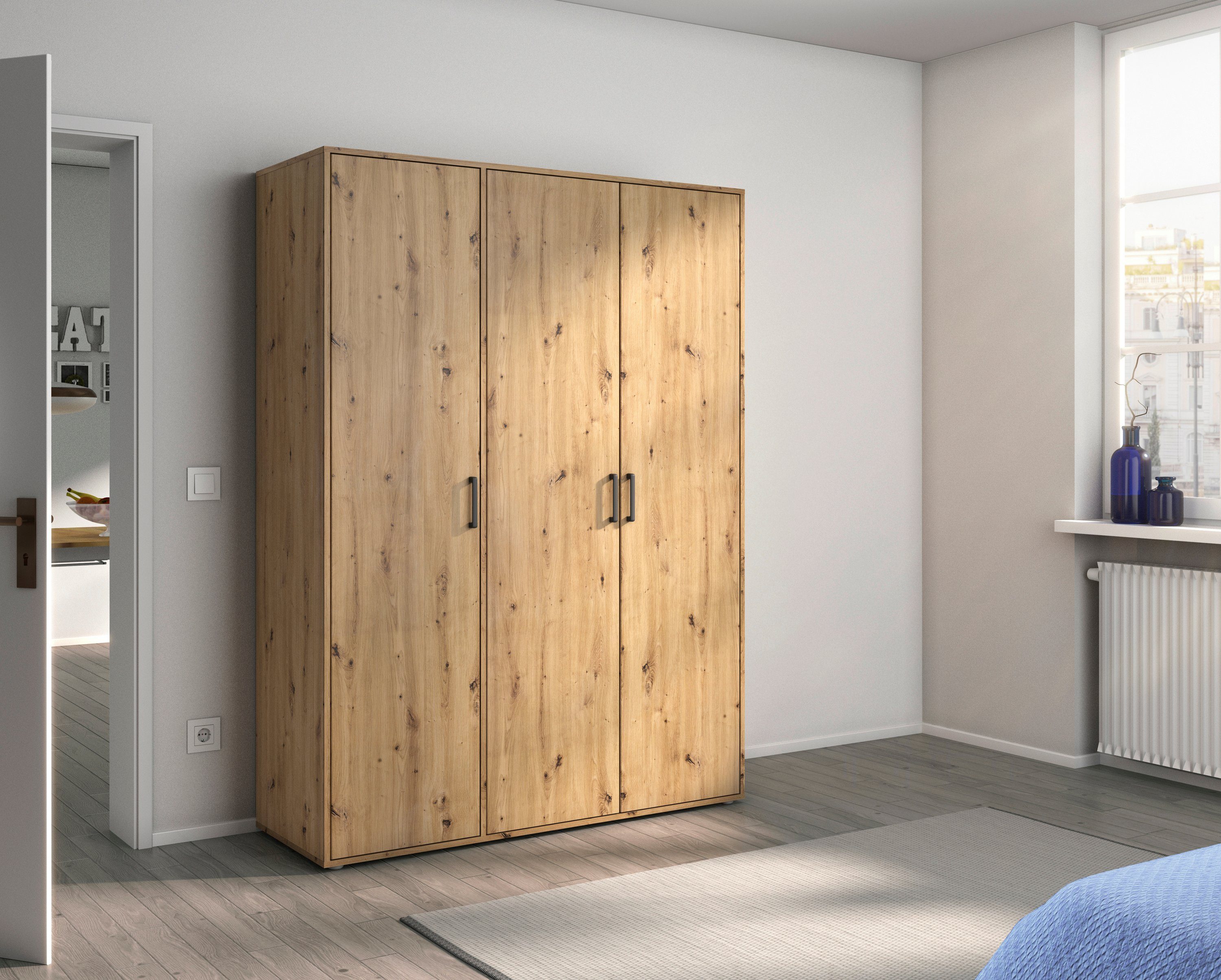 rauch Kleiderschrank VOYAGER Garderobe Wäscheschrank TOPSELLER Schlafzimmer (in 3 verschiedenen Ausstattungen BASIC/CLASSIC/PREMIUM) mit 2 modernen Griffvarianten, viel Stauraum MADE IN GERMANY