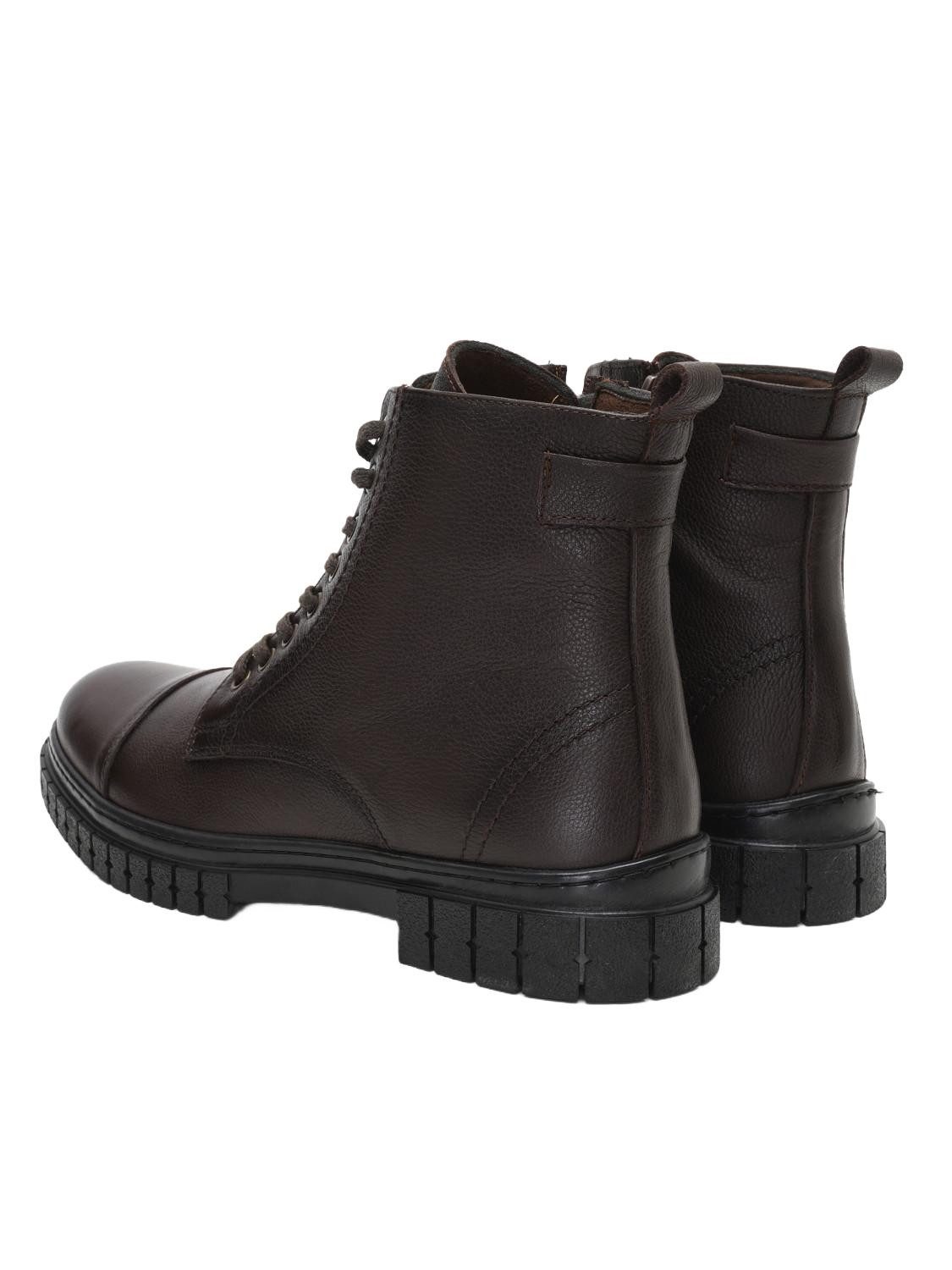 Desa Herren-Schnürstiefel aus Leder – Textilfutter, Kunststoffsohle, flach Stiefelette