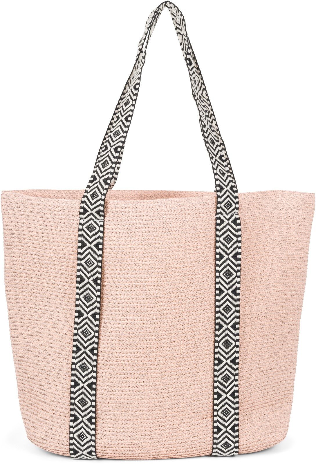 styleBREAKER Strandtasche Papierstroh Strandtasche Azteken Muster (1-tlg)