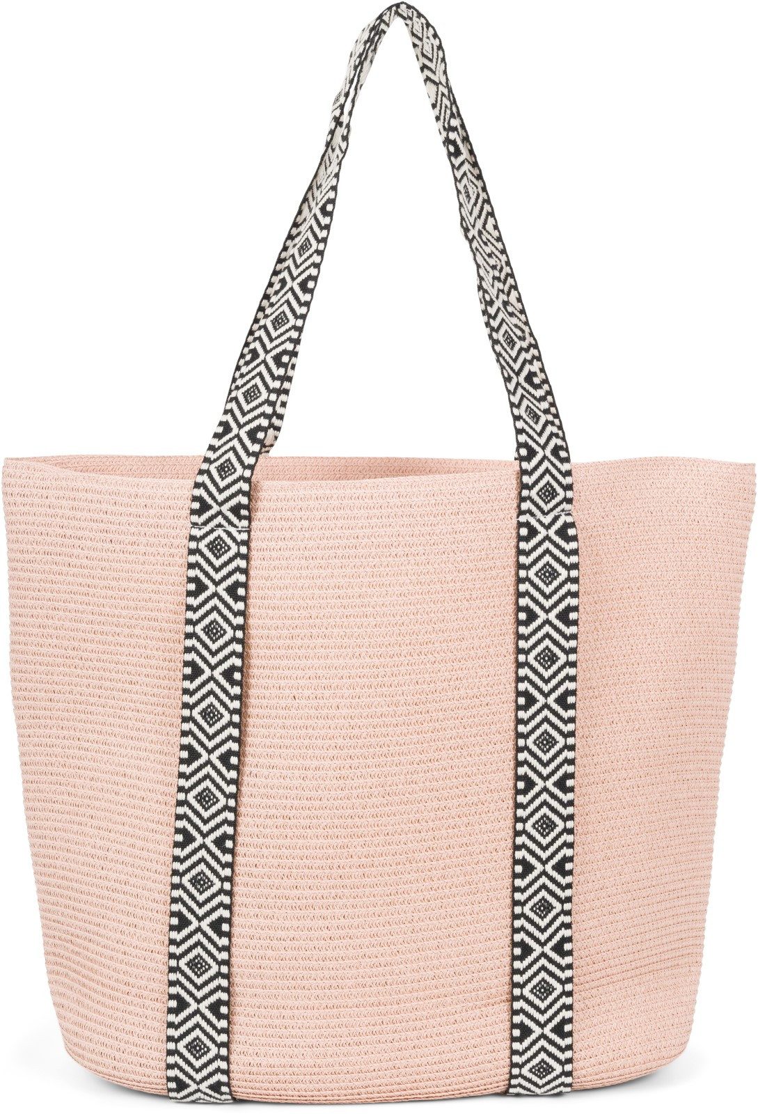 styleBREAKER Strandtasche (1-tlg), Papierstroh Strandtasche Azteken Muster