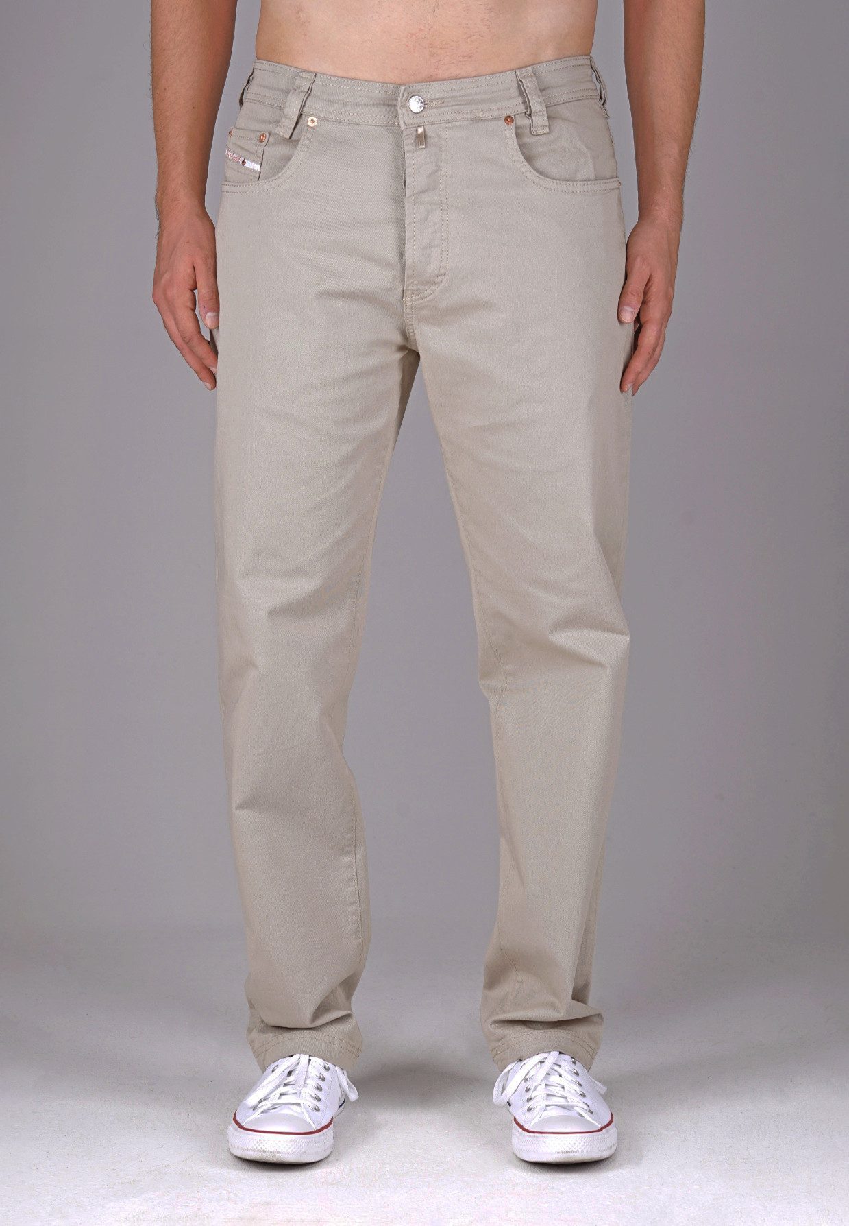 5-Pocket-Hose Stoffhose Zicco 472 Gabardine Glow Carrot Fit Beige Ecru