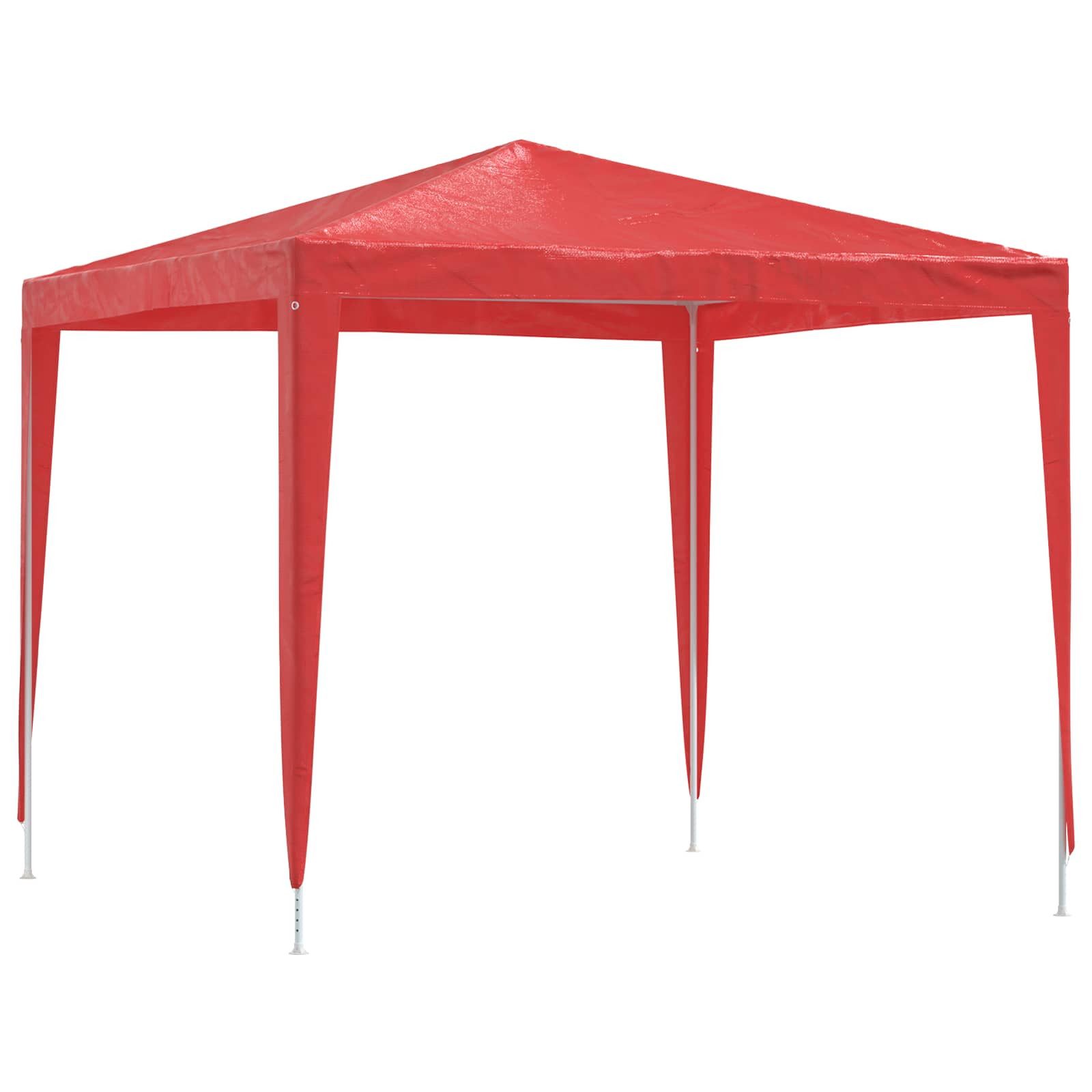 vidaXL Pavillon 250 x 250 x 240 cm Party-Zelt 250x250x240 cm Rot PE und Stahl