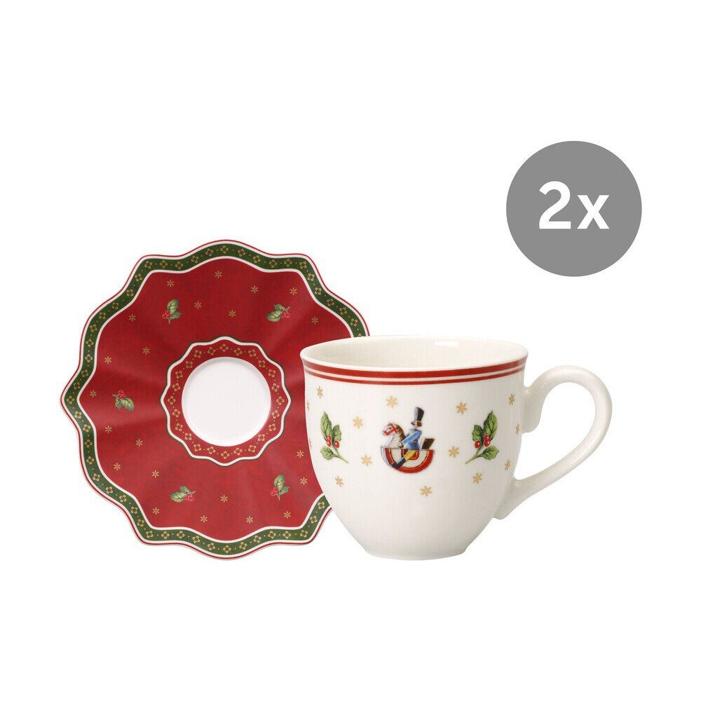Villeroy & Boch Kaffeeservice Set Toy’s Delight Mokka-/Espresso-Obertasse und Untertasse, 4-tlg. (4-tlg), Premium Porcelain, Set Toy's Delight Mokka-/Espresso Obertasse und Mokka-/Espresso Untere