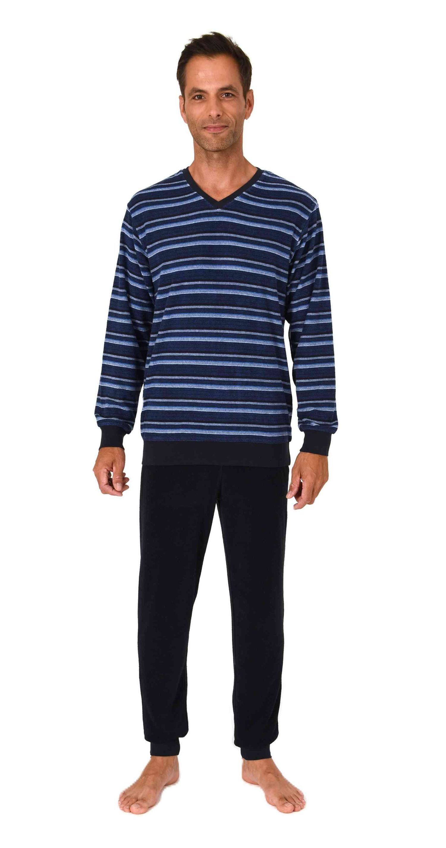 Normann Pyjama Normann Herren Frottee Schlafanzug gestreift – auch in Überg günstig online kaufen
