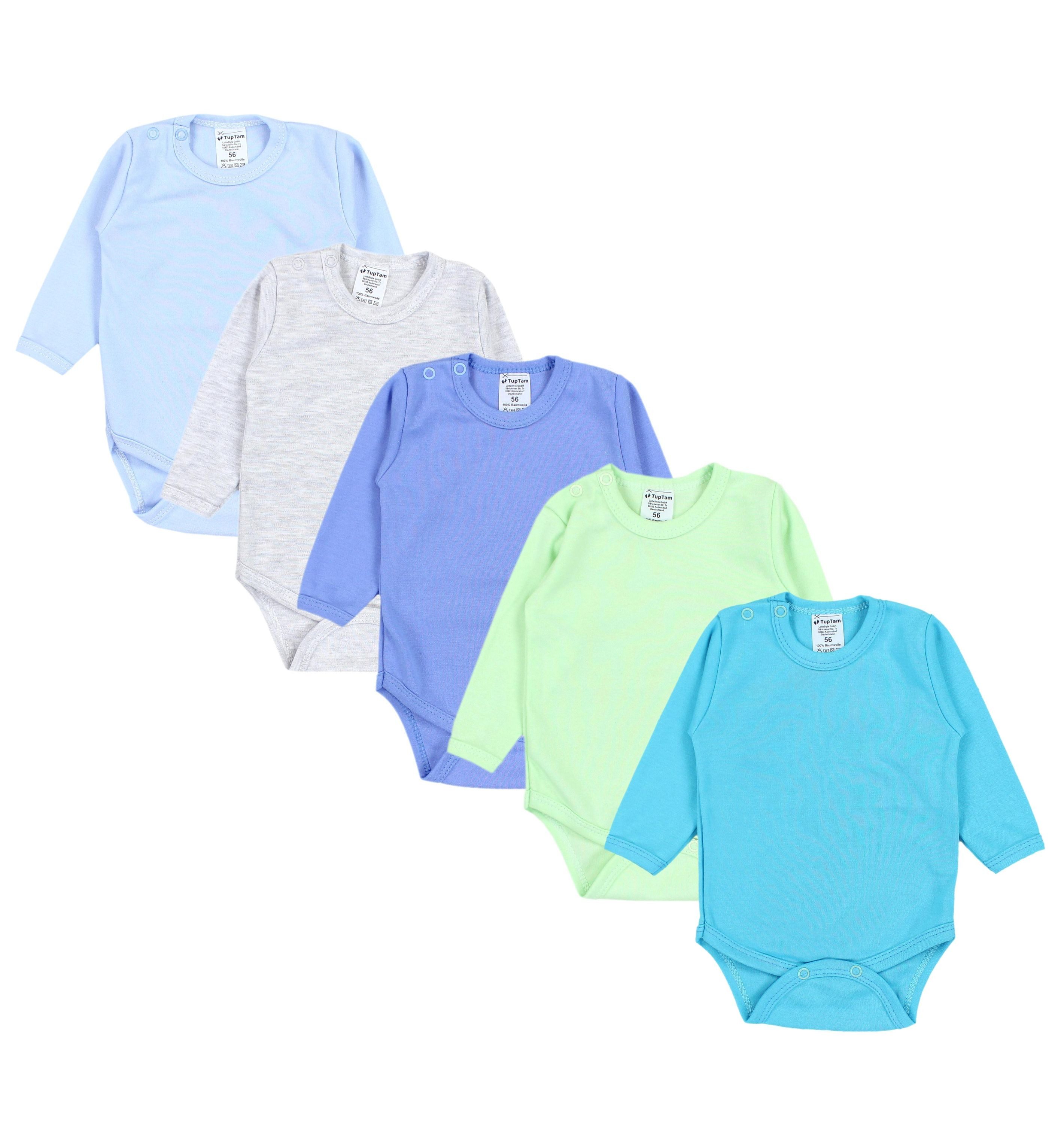 TupTam Langarmbody TupTam Jungen Baby Body Langarm Unifarben 5er Pack
