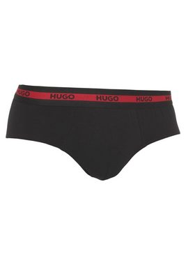 HUGO Slip (Packung, 3-St., Im Dreierpack) mit Kontraststreifen und Logoschriftzügen auf dem Bund