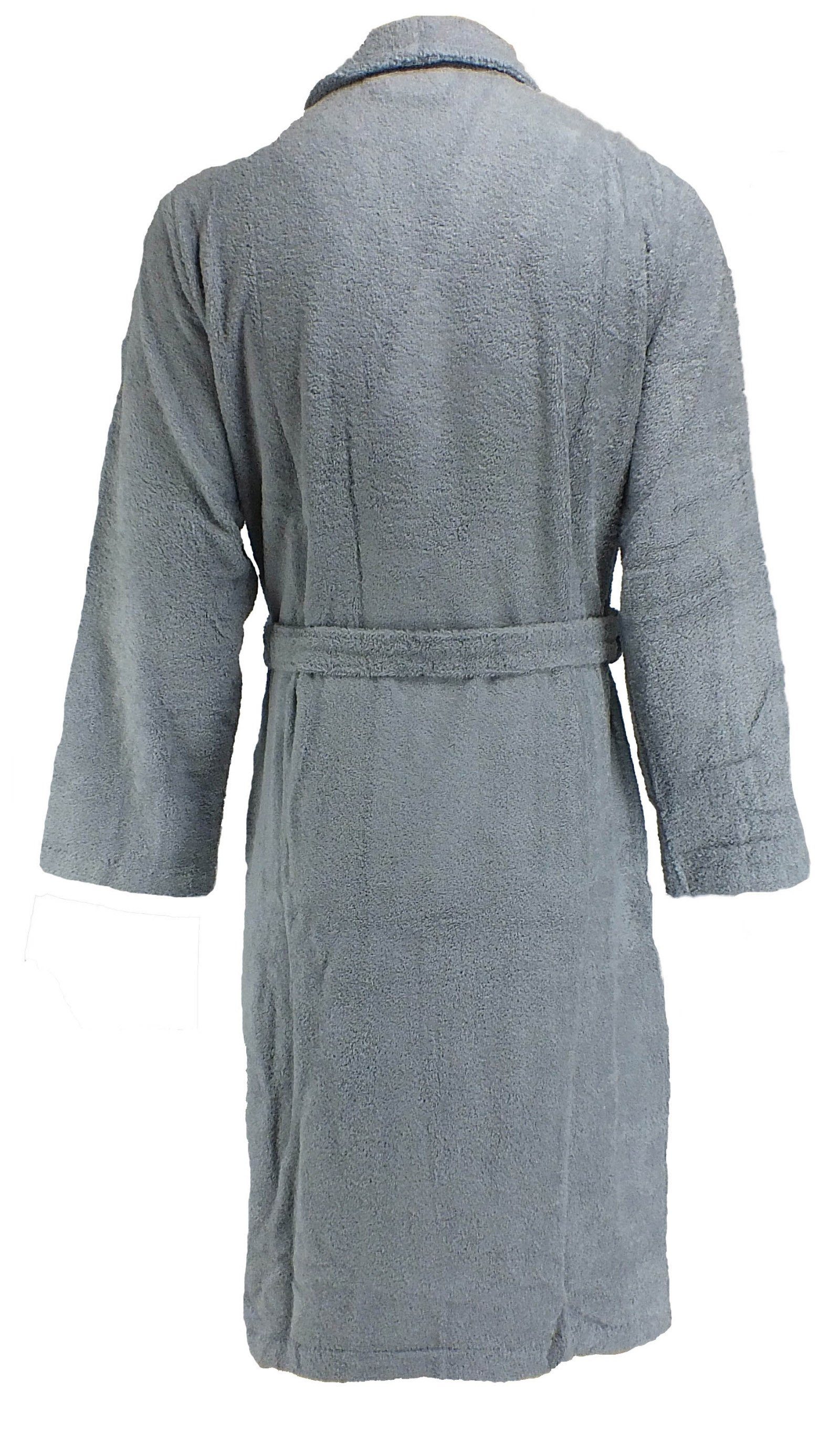 Lasa Home Unisex-Bademantel, Langform, Baumwolle, Schalkragen günstig online kaufen