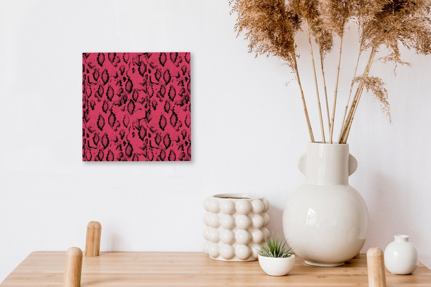 Schlangendruck Leinwandbild (1 Schlafzimmer - für Leinwand St), Tiere Rosa, - OneMillionCanvasses® Bilder Wohnzimmer