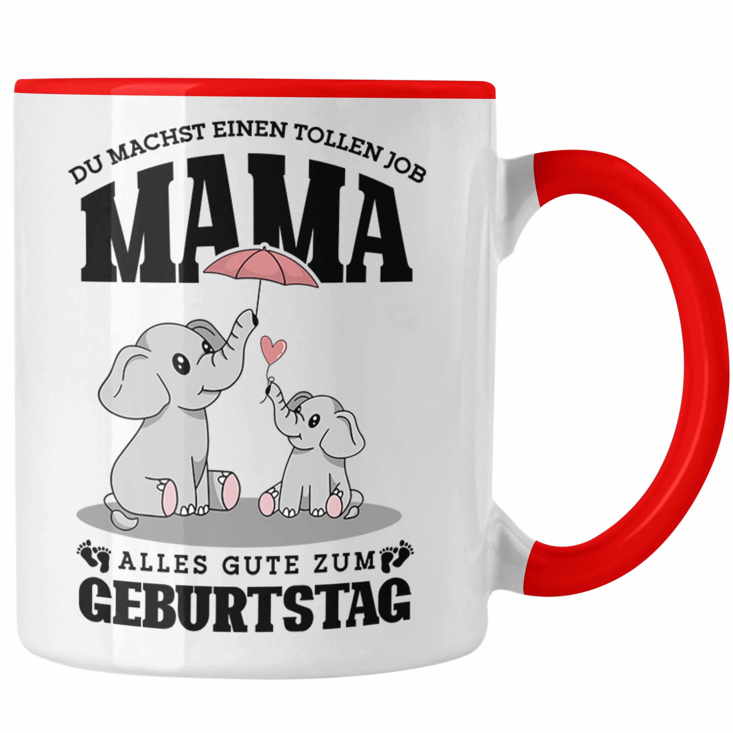 Trendation Tasse Tasse Mama Mutter Geburtstag Geschenk für Mama von Tochter Sohn Rot