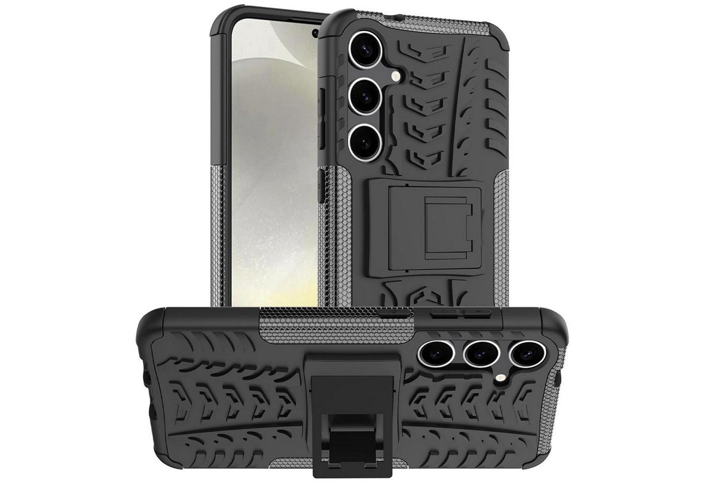CoolGadget Handyhülle Outdoor Case Hybrid Cover für Samsung Galaxy S24 6,2 Zoll, Schutzhülle mit Ständer robuste Panzer Hülle für Samsung S24 5G Hülle