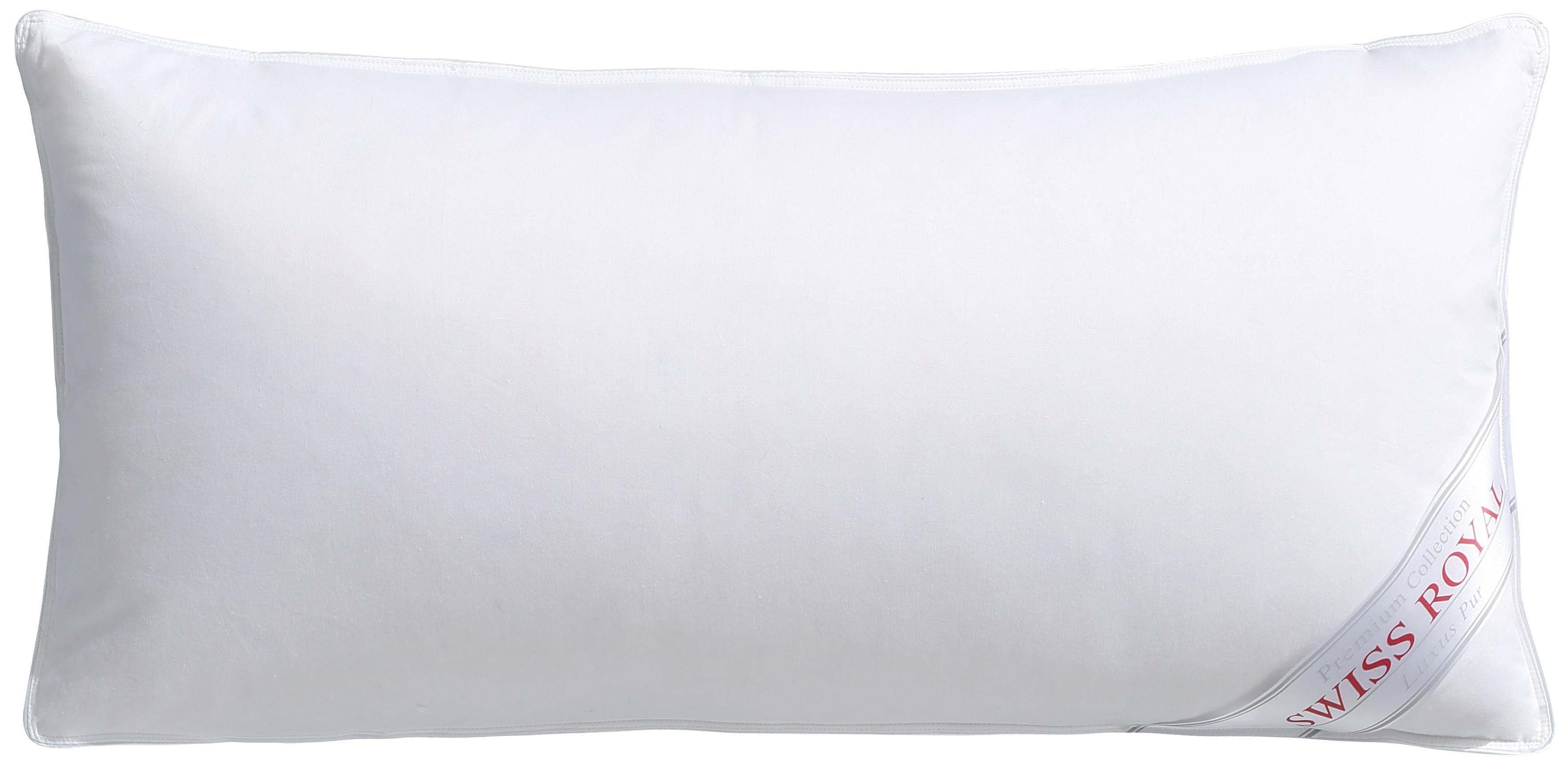 Haeussling 3-Kammer-Kopfkissen Swiss Royal, Kissen made in Germany, Füllung: Außenkammer mit 90% Daunen, 10% Federn, Bezug: 100% Baumwolle, Bauchschläfer, Rückenschläfer, Seitenschläfer, 3-Kammer-Kopfkissen, Kopfkissen 40x80 cm, 80x80 cm, Made in Germany