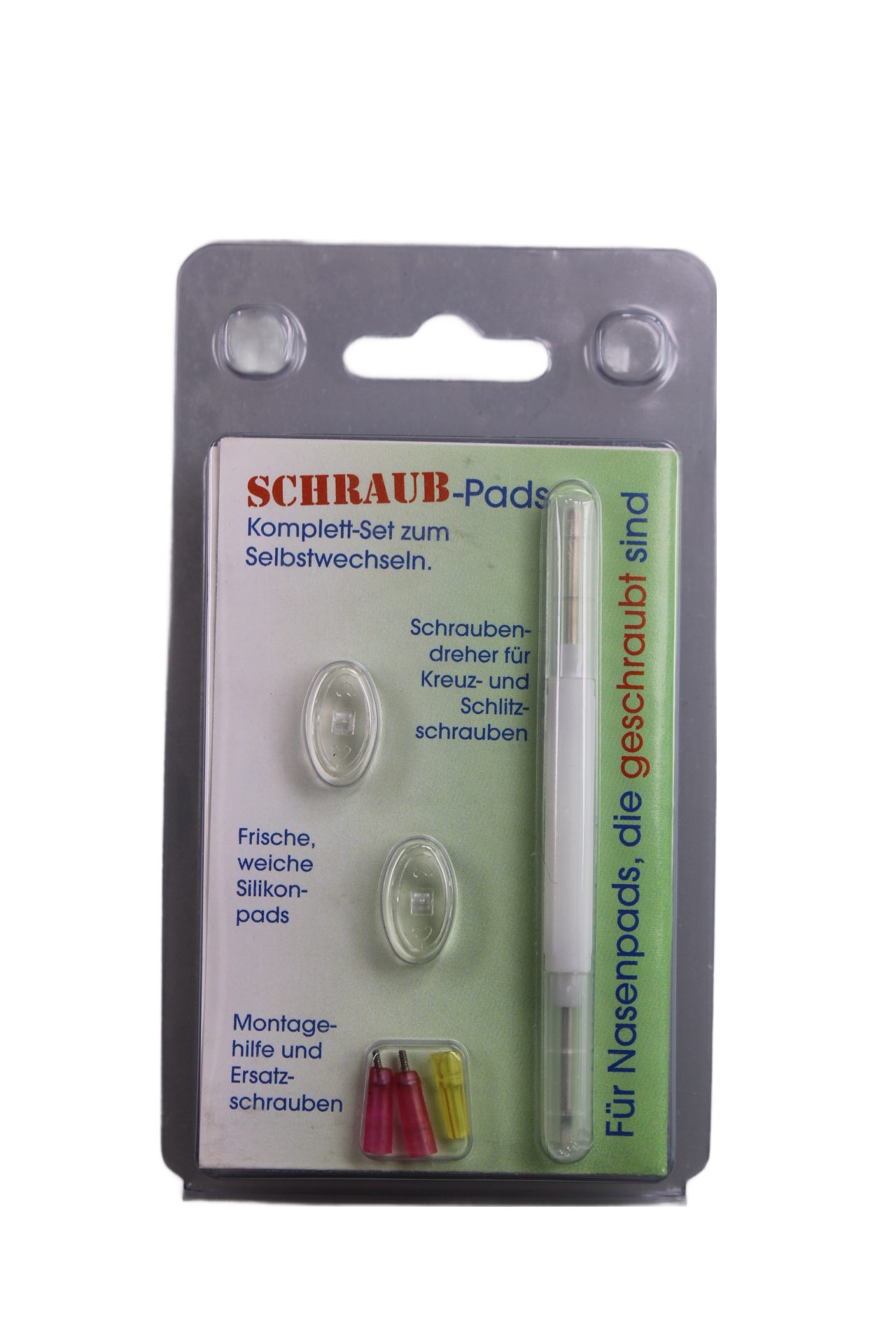 optiker-dietrich.de Brillengestell Nasenpads zum Selbstwechsel (geschraubt) inkl. Werkzeug, Set zum Selbstwechsel der Pads