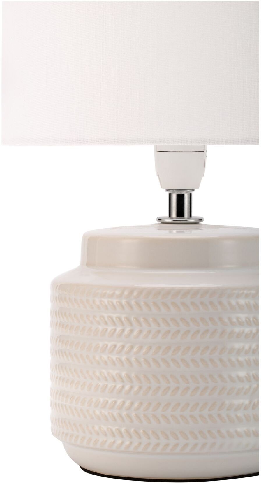Pauleen Tischleuchte Bright Soul, Ein-/Ausschalter, ohne Leuchtmittel, E14, max. 20W E14, Creme/Beige, 230V, Stoff/Keramik – Bild 5 von 5