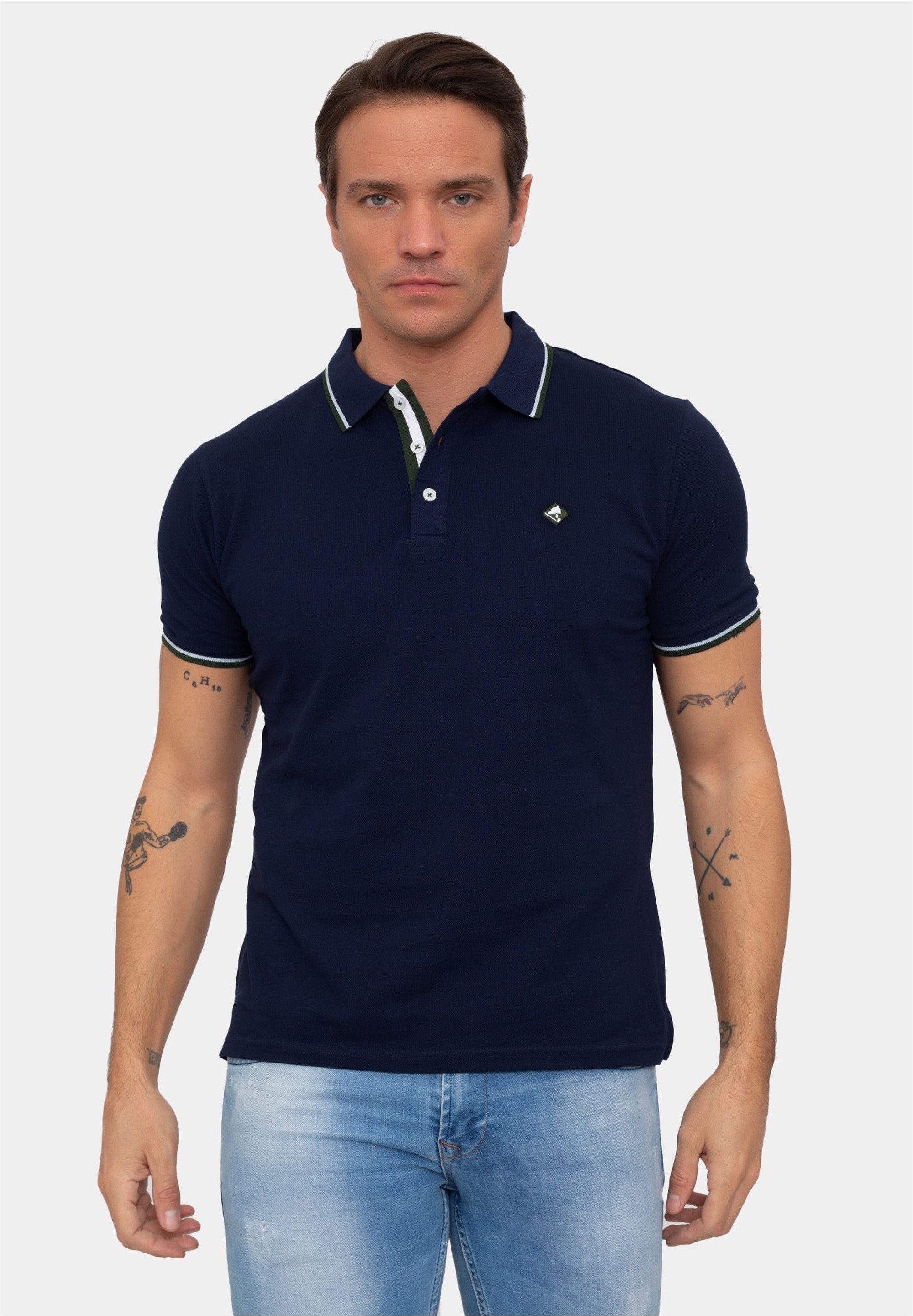 SIR RAYMOND TAILOR Poloshirt Marcus (1-tlg) mit klassischem Kragen und kurzer Knopfleiste