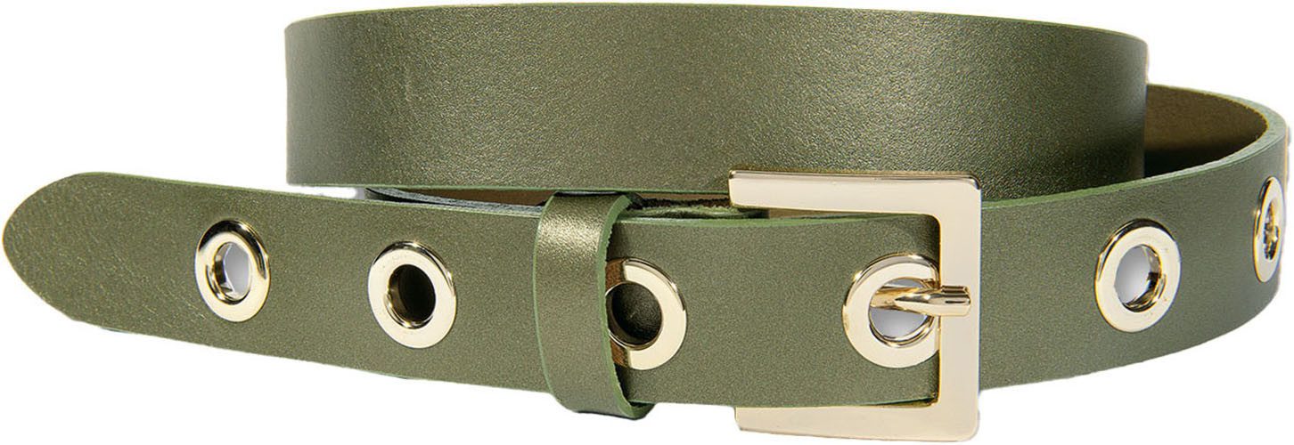 Silbergift Ledergürtel mit Metallösen