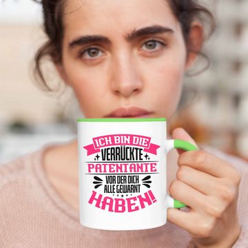 Trendation Tasse Lustige Tasse Geschenkidee für Verrückte Patentante mit Spruch Kaffeet