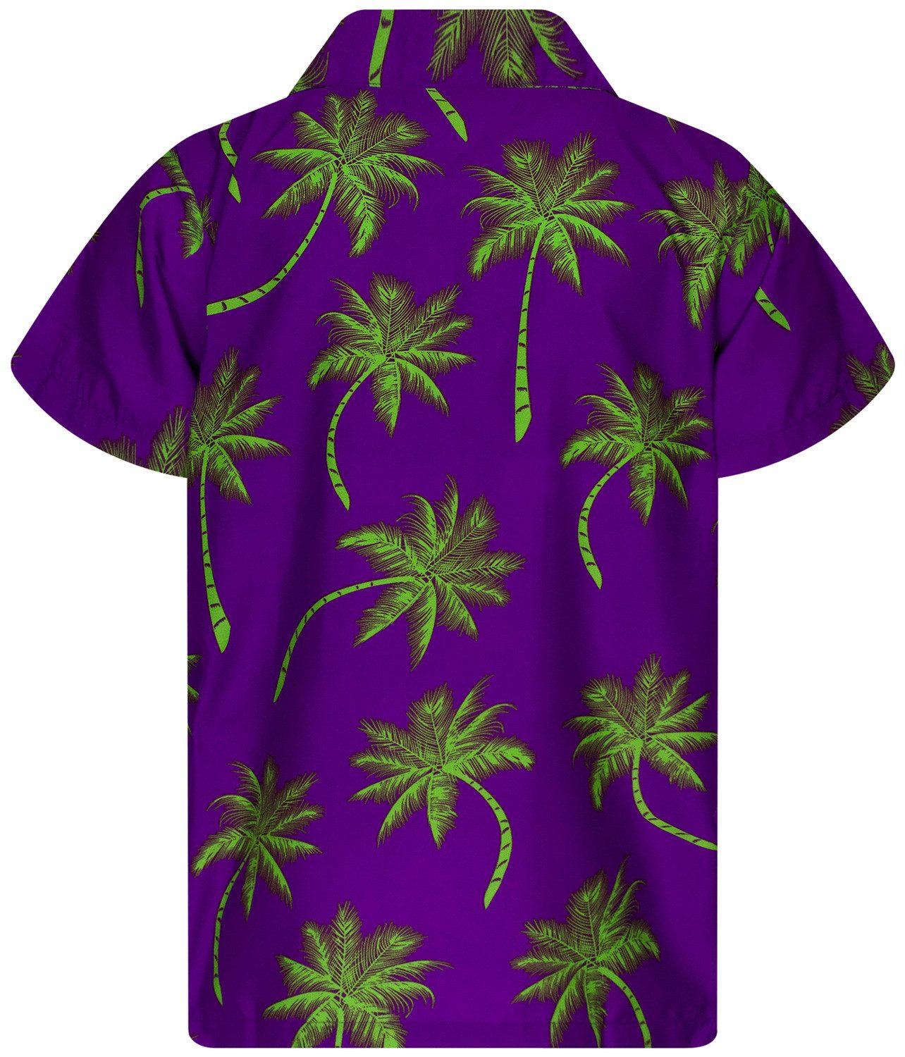 King Kameha Hawaiihemd "Palmshadow" Funky Hawaii-Hemd Herren Kurzarm Front-Tasche Sommerhemd