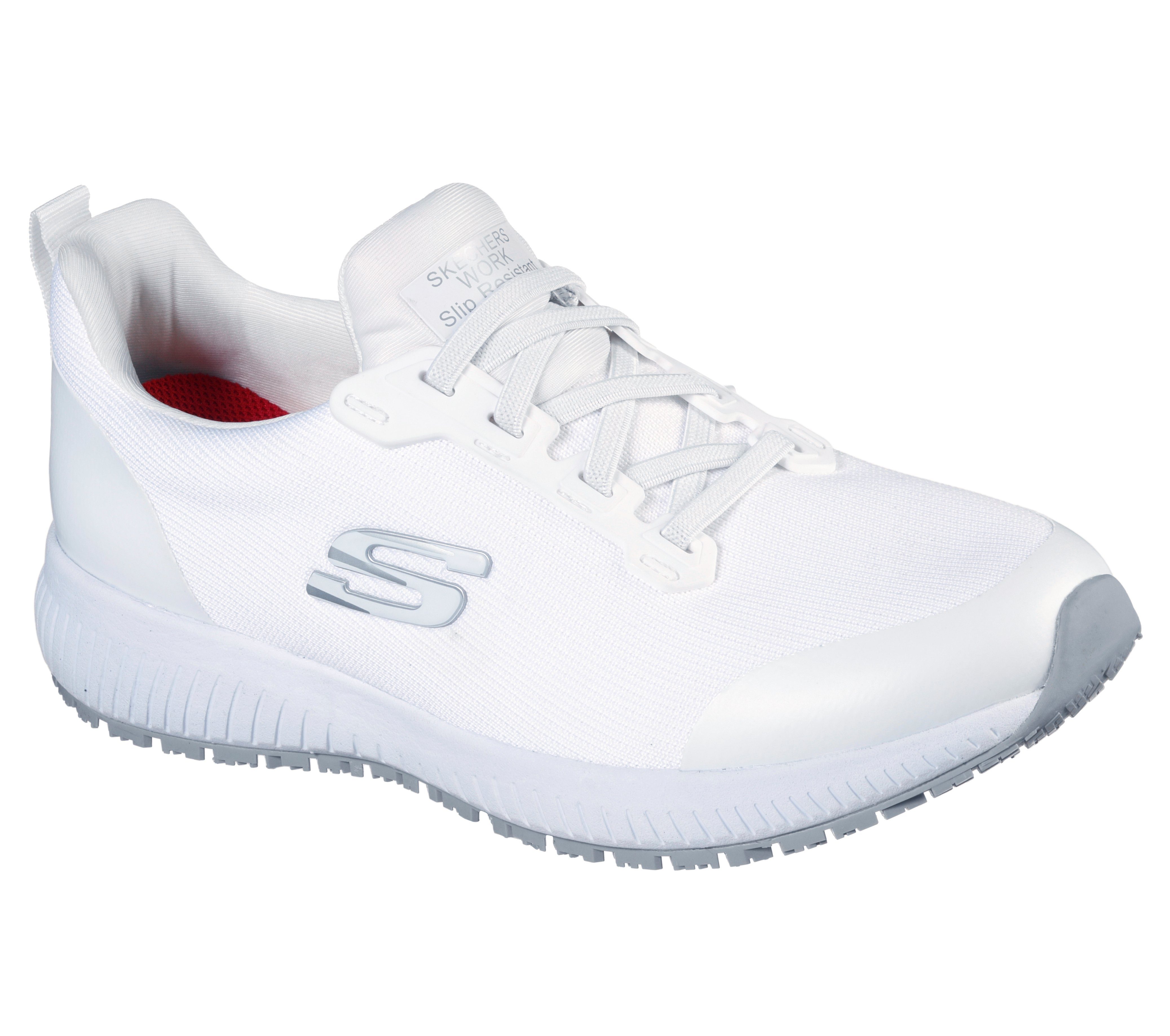 Skechers SQUAD Berufsschuh mit gepolstertem weiß Schaftrand SR